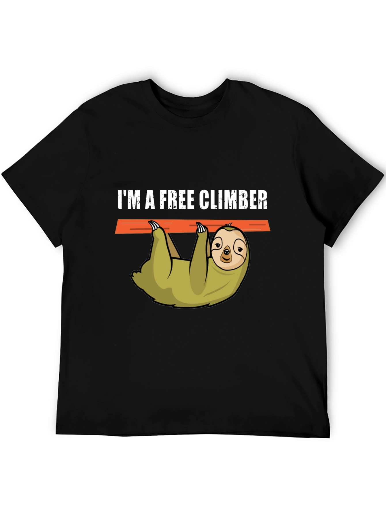Im a Free Climber Sloth Graphic Tee - Black