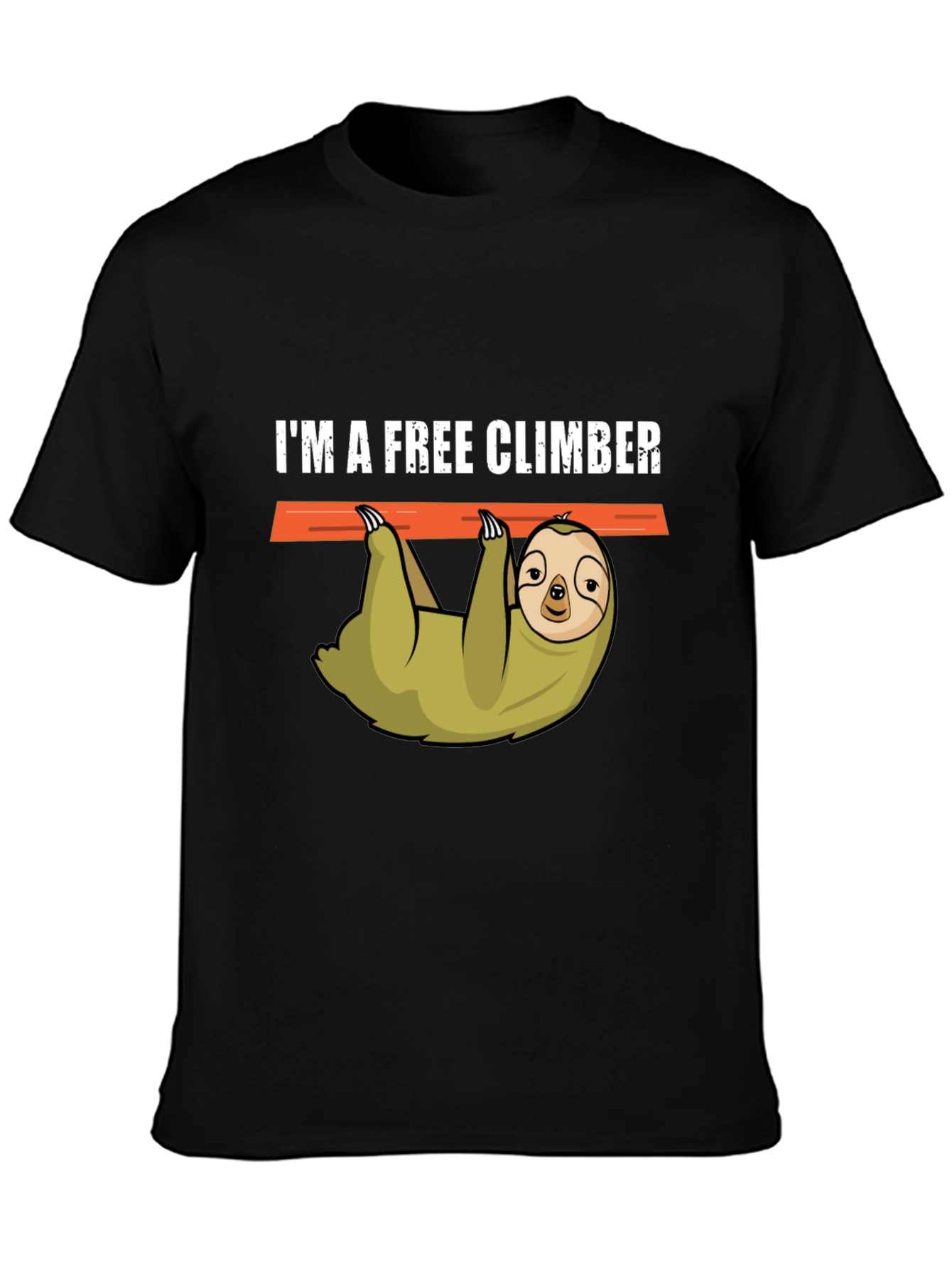 Im a Free Climber Sloth Graphic Tee - Black
