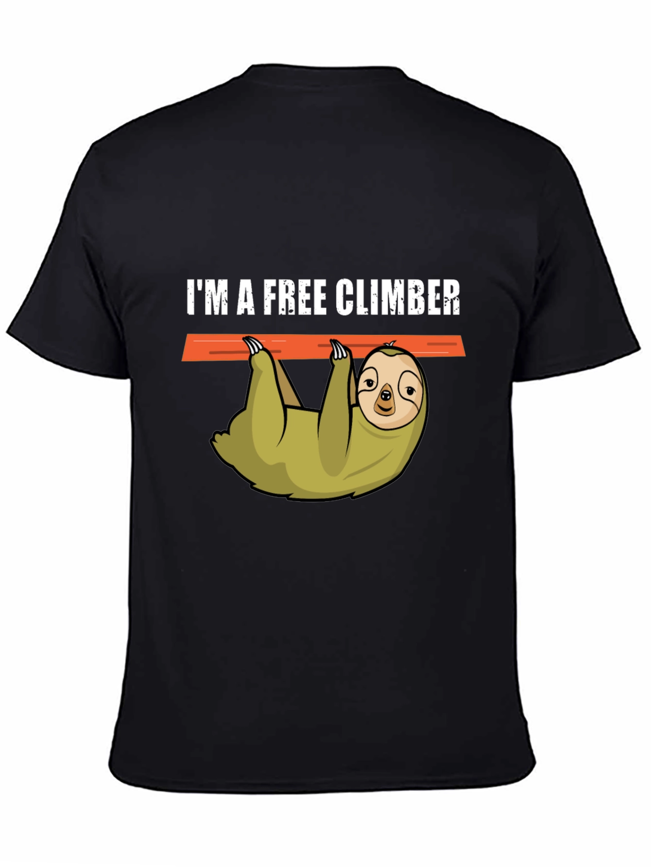 Im a Free Climber Sloth Graphic Tee - Black