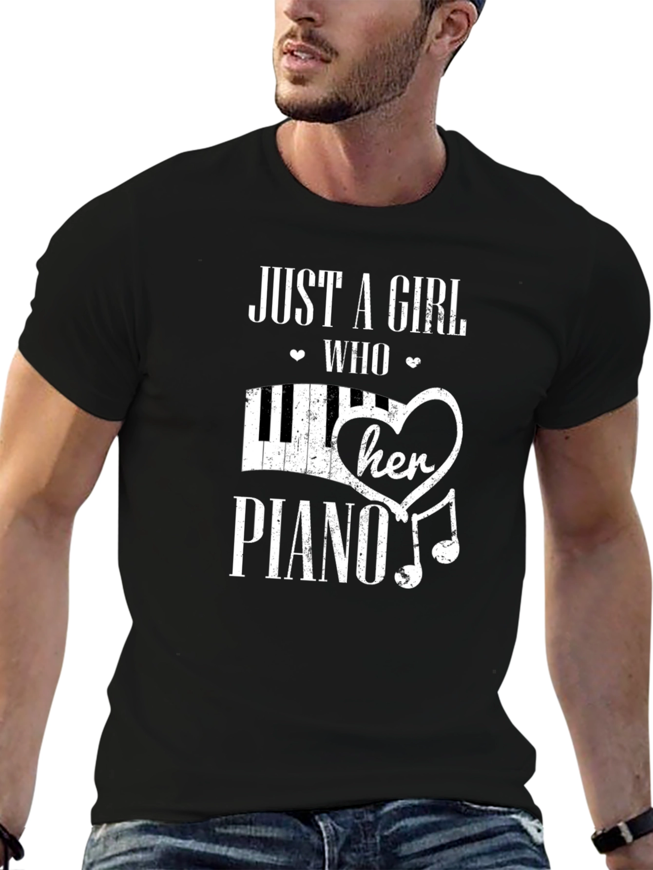 Just a Girl Who Loves Her Piano Graphic Tee