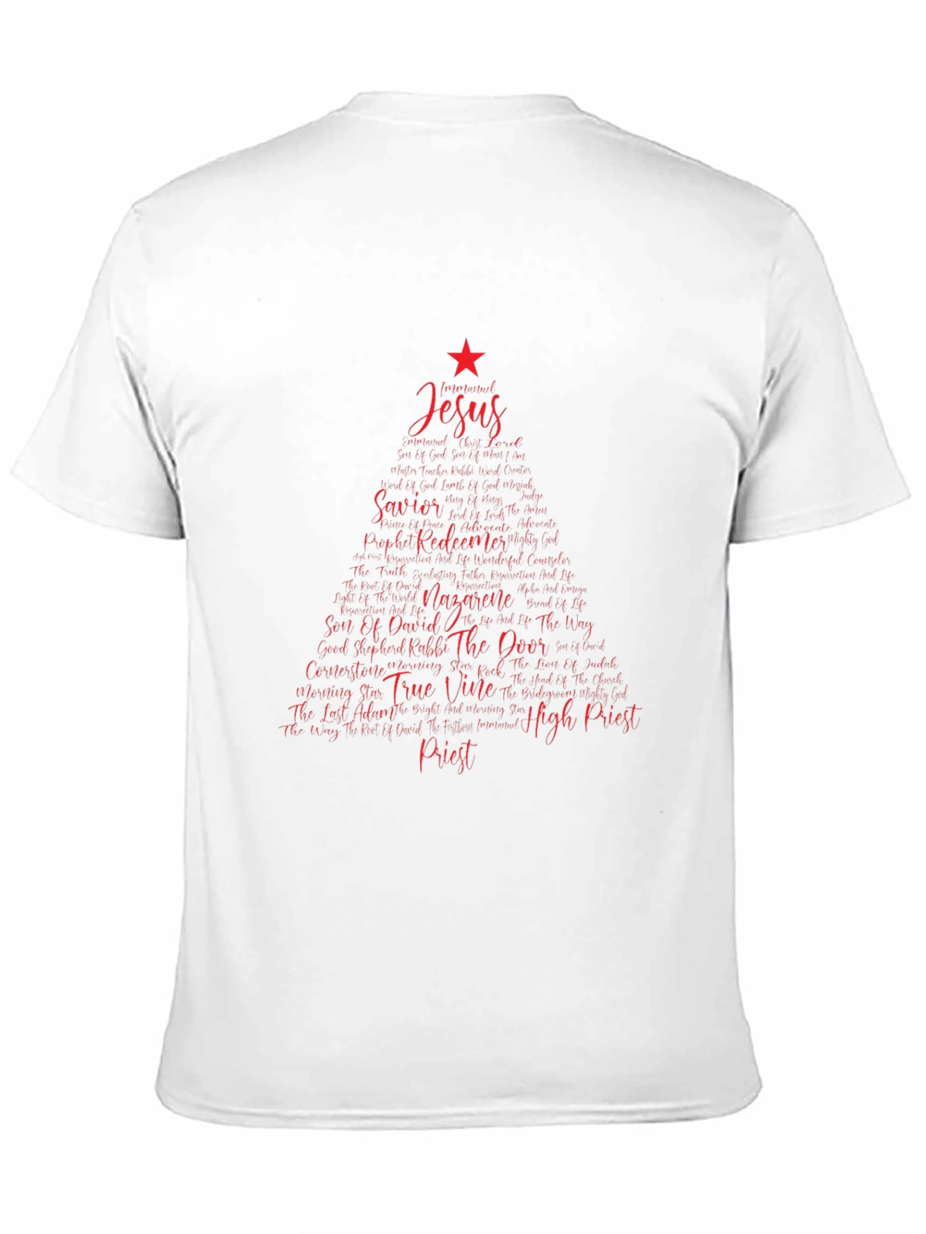 Jesus Christmas Tree Word Art T-Shirt