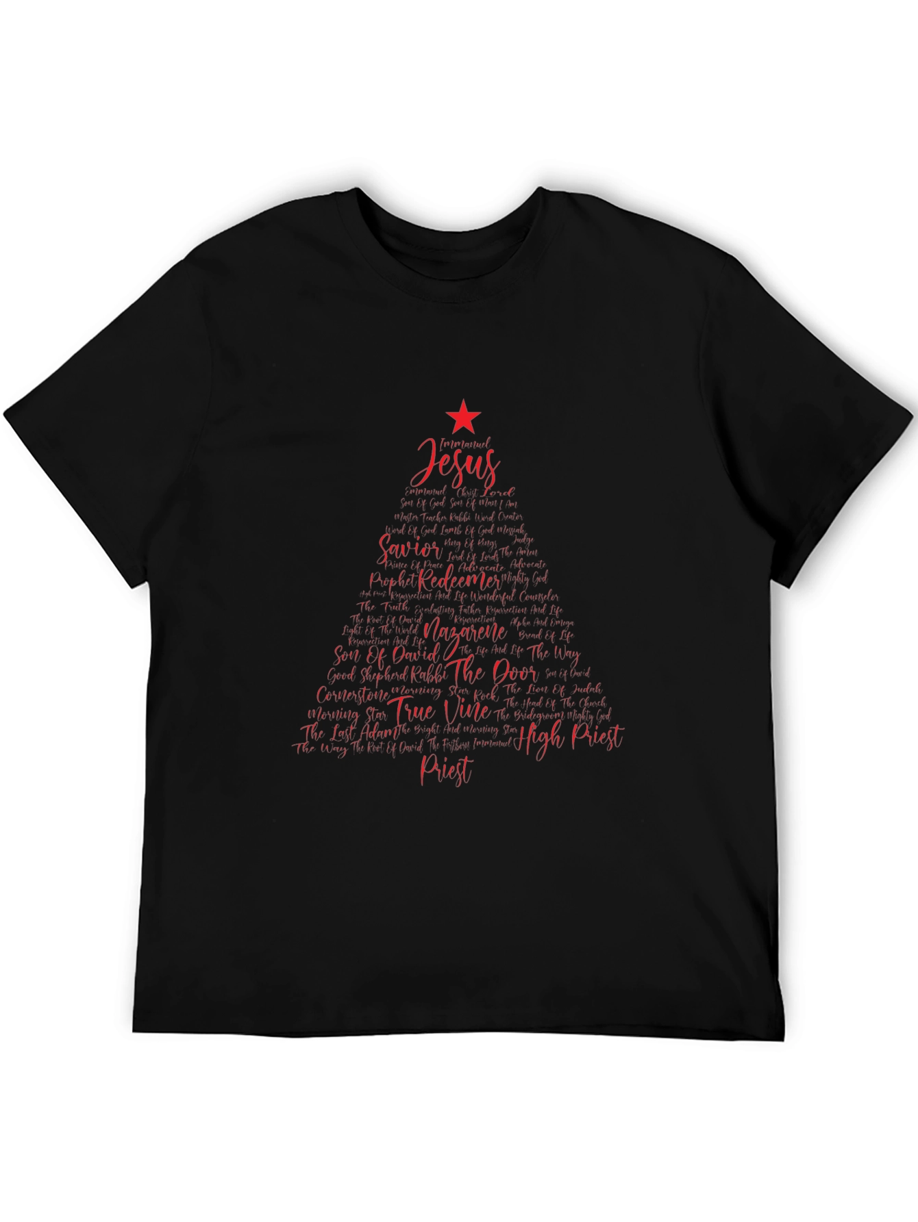 Jesus Christmas Tree Word Art T-Shirt