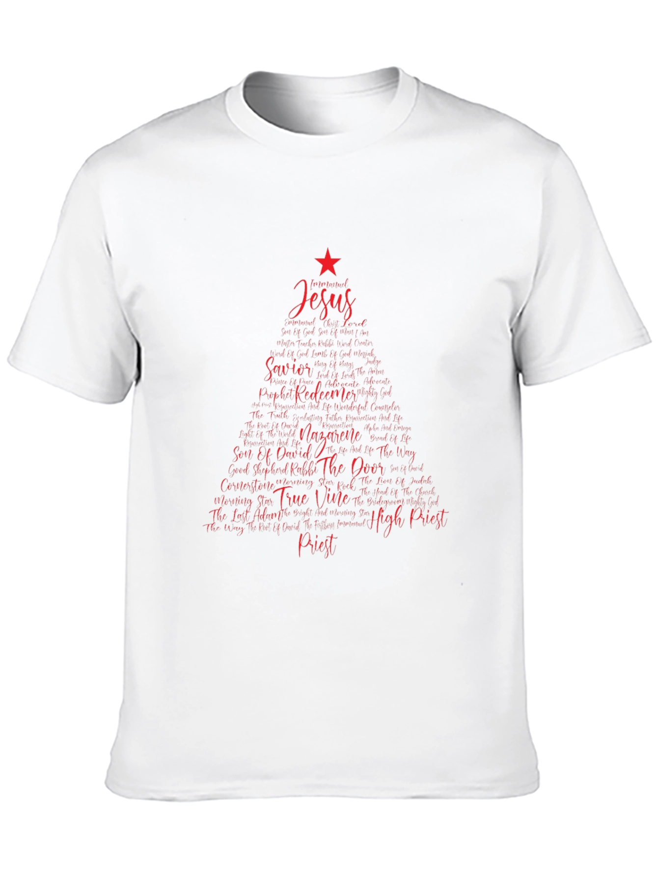 Jesus Christmas Tree Word Art T-Shirt