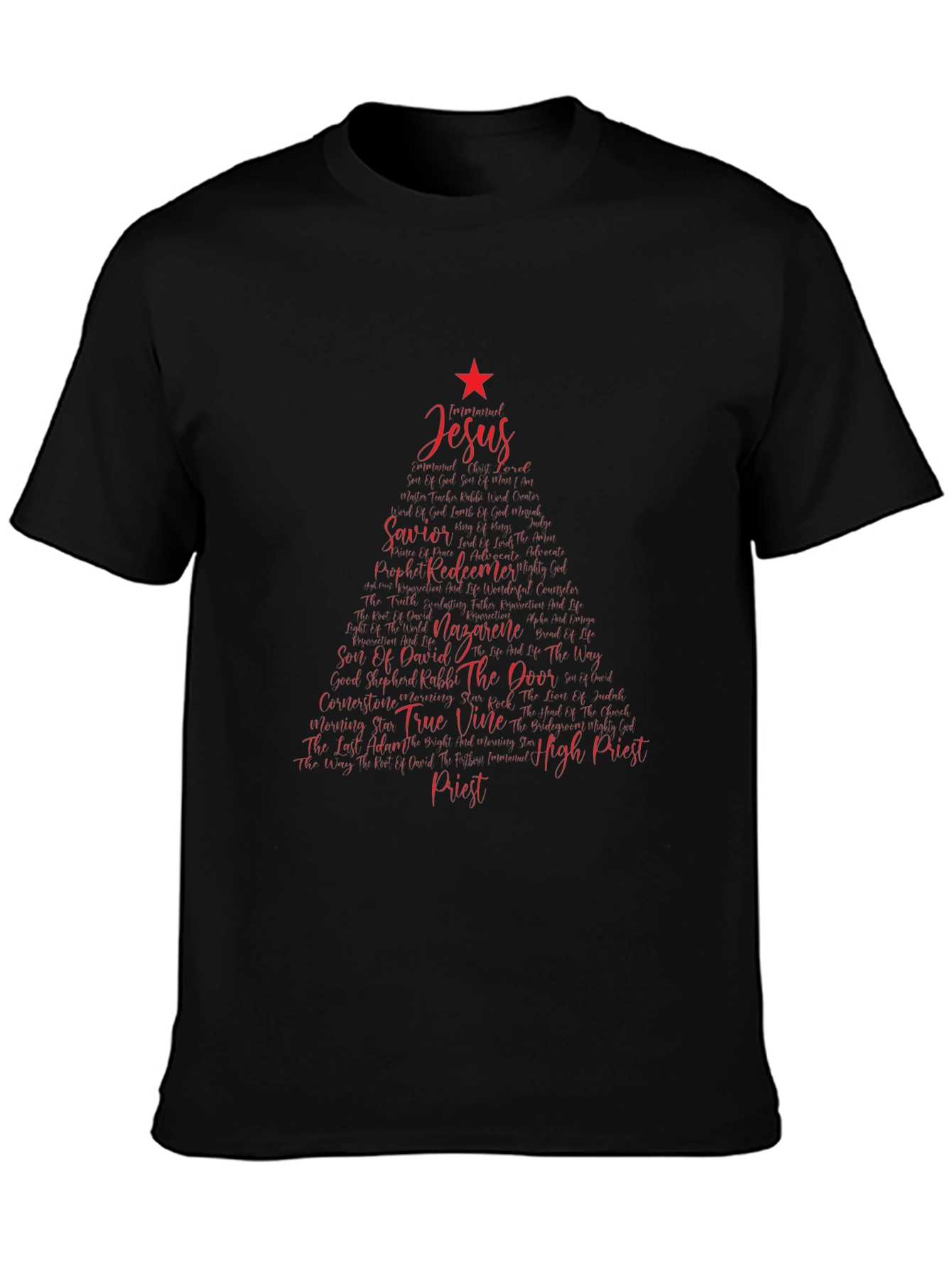 Jesus Christmas Tree Word Art T-Shirt
