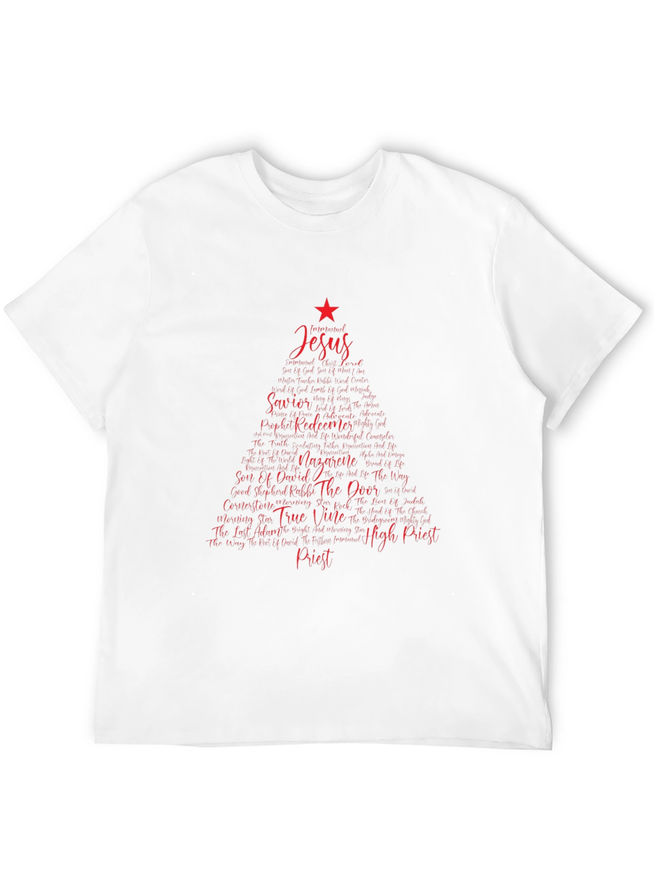 Jesus Christmas Tree Word Art T-Shirt
