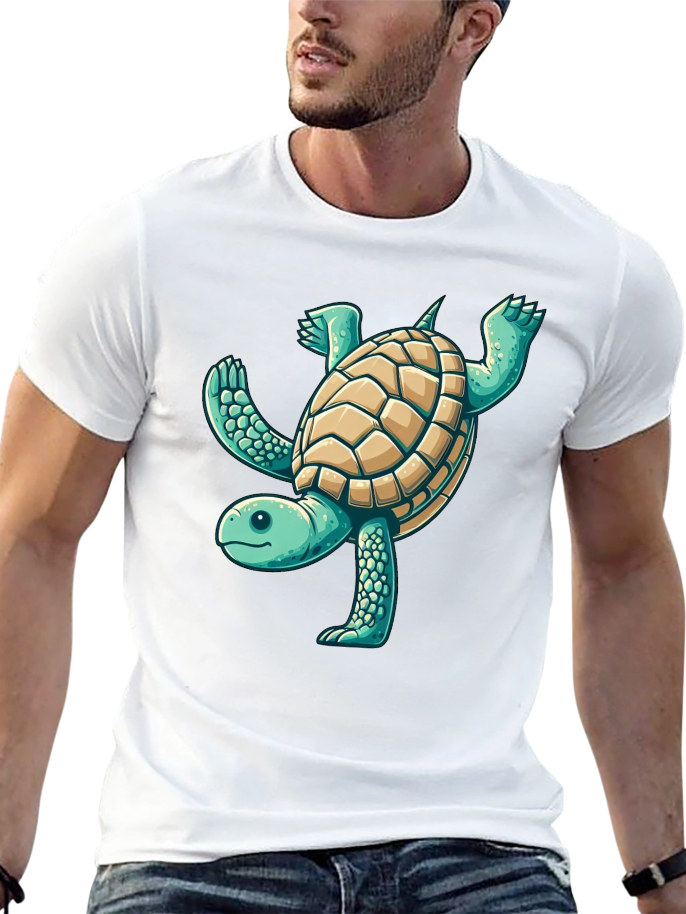 Fun Turtle Graphic Black T-Shirt