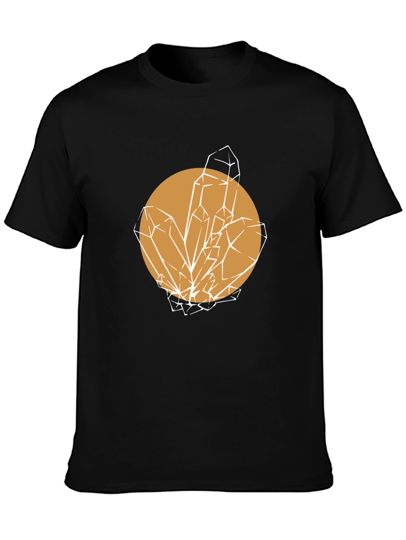 Geometric Crystal Graphic Tee - Stylish Unisex Black T-Shirt