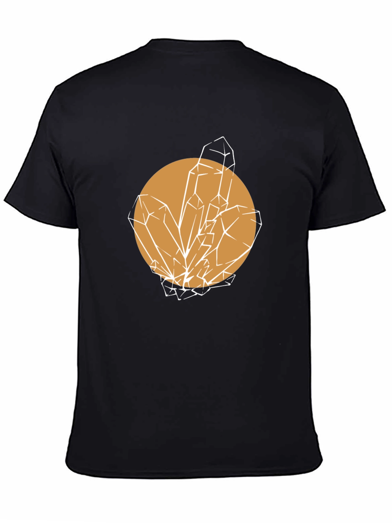 Geometric Crystal Graphic Tee - Stylish Unisex Black T-Shirt