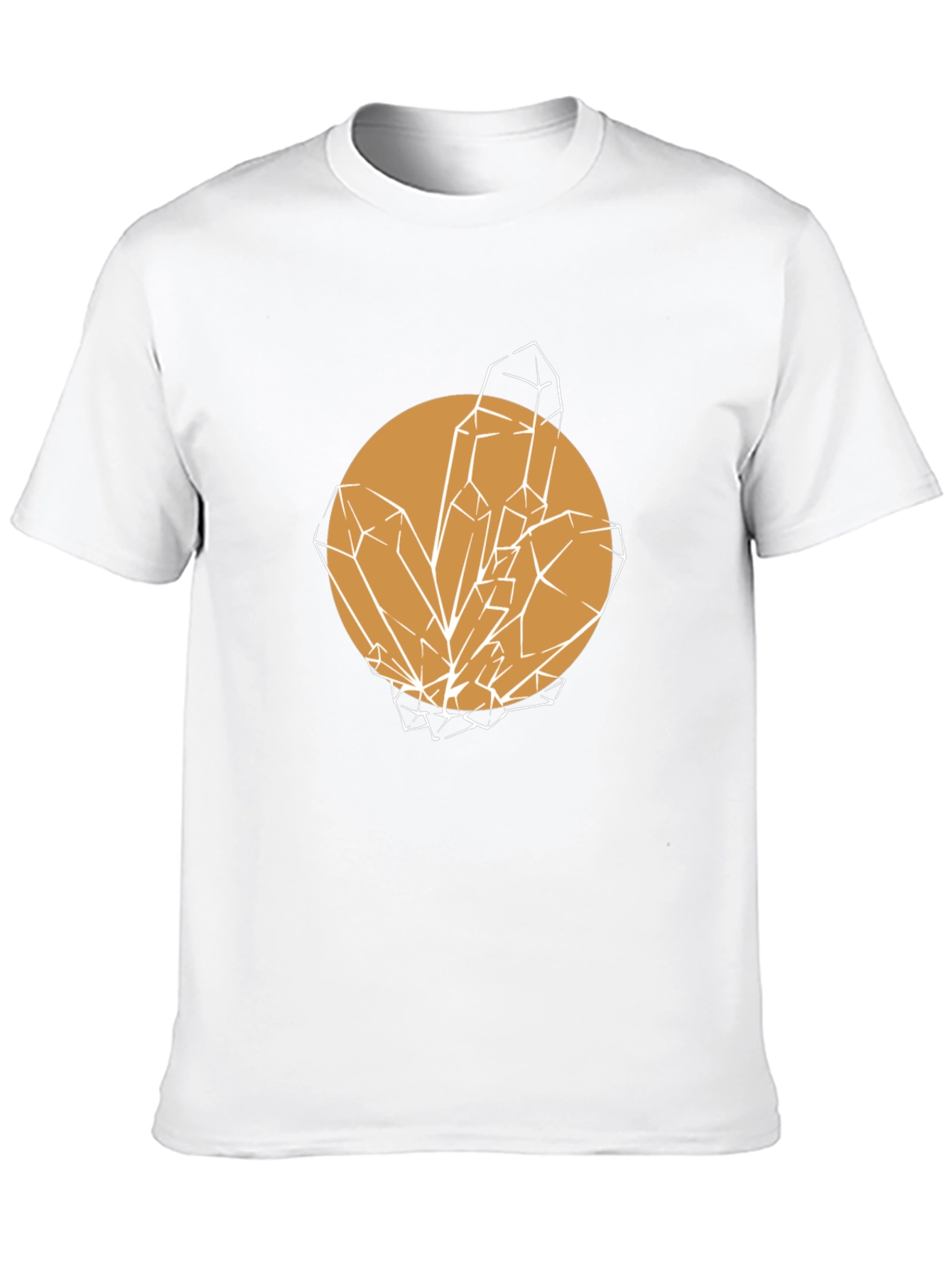 Geometric Crystal Graphic Tee - Stylish Unisex Black T-Shirt