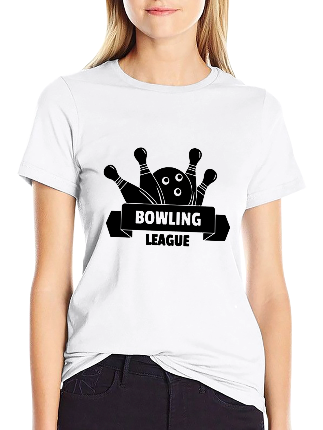 Bowling League Graphic Tee - Black