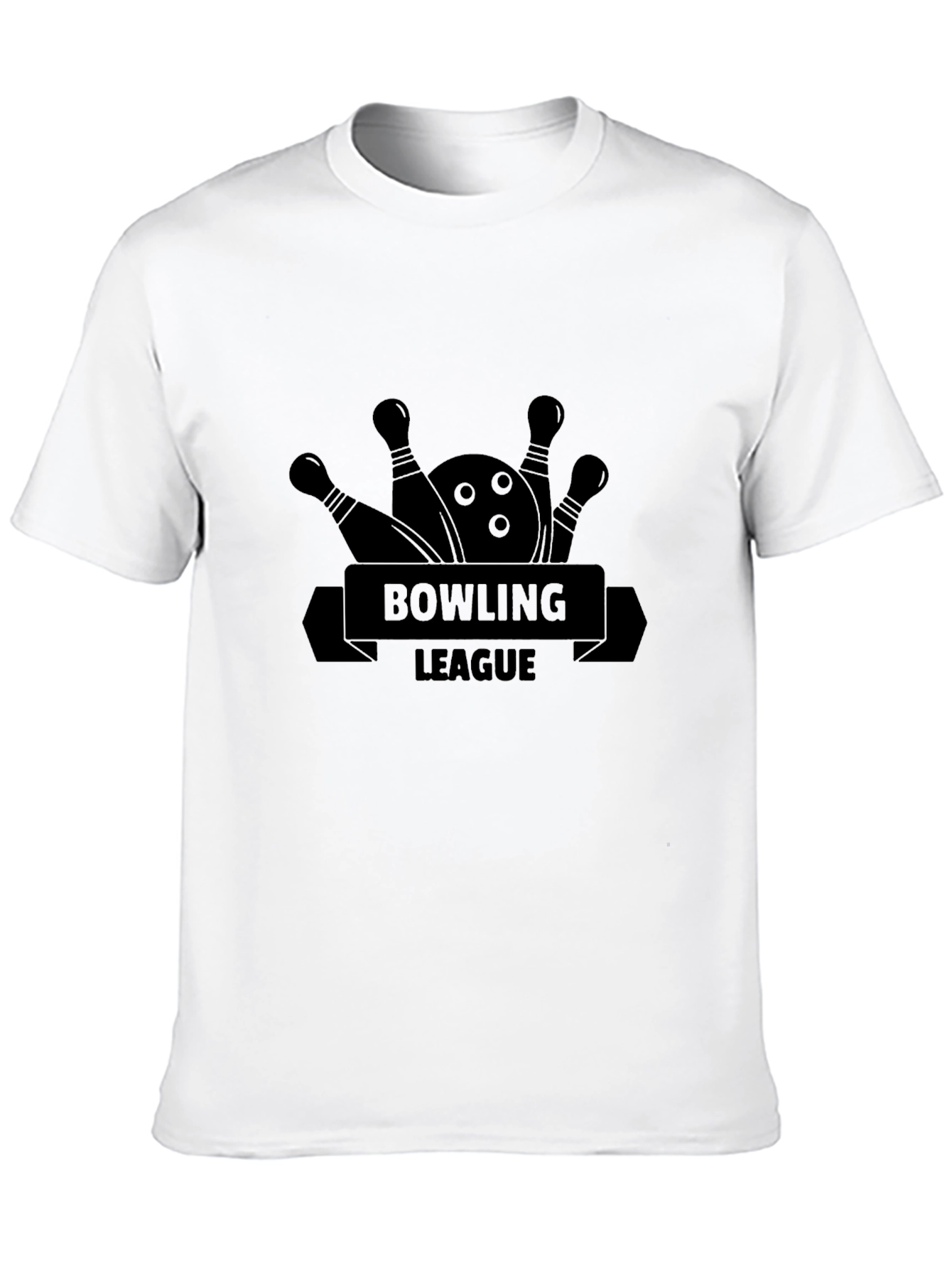 Bowling League Graphic Tee - Black