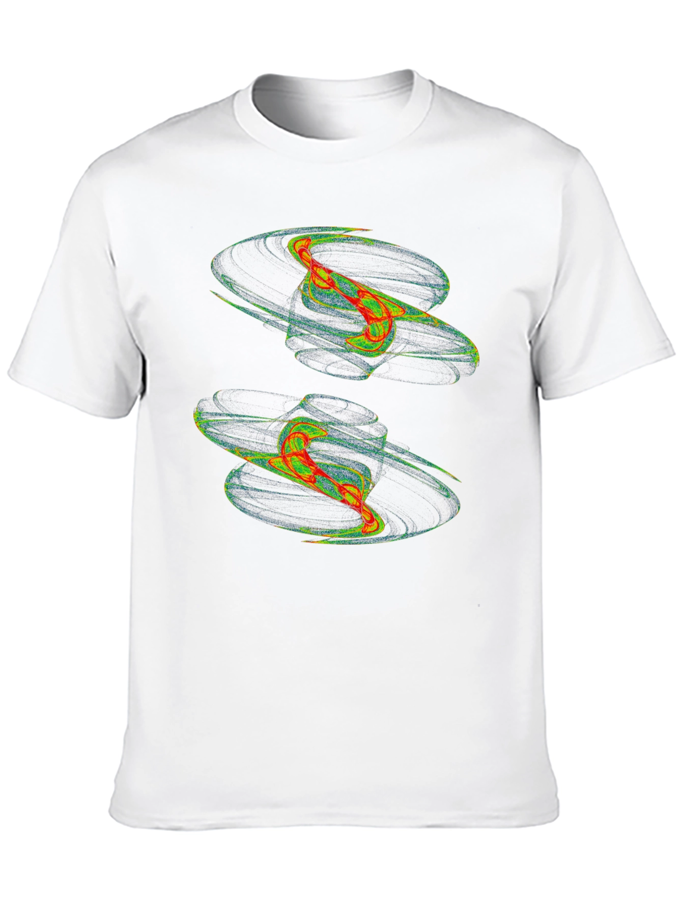Abstract Vortex Graphic Print Black T-Shirt