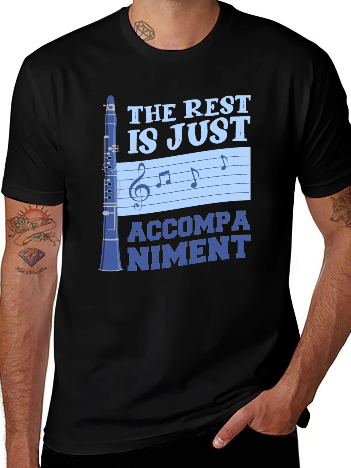 Music Lover T-Shirt: Clarinet Accompaniment Design