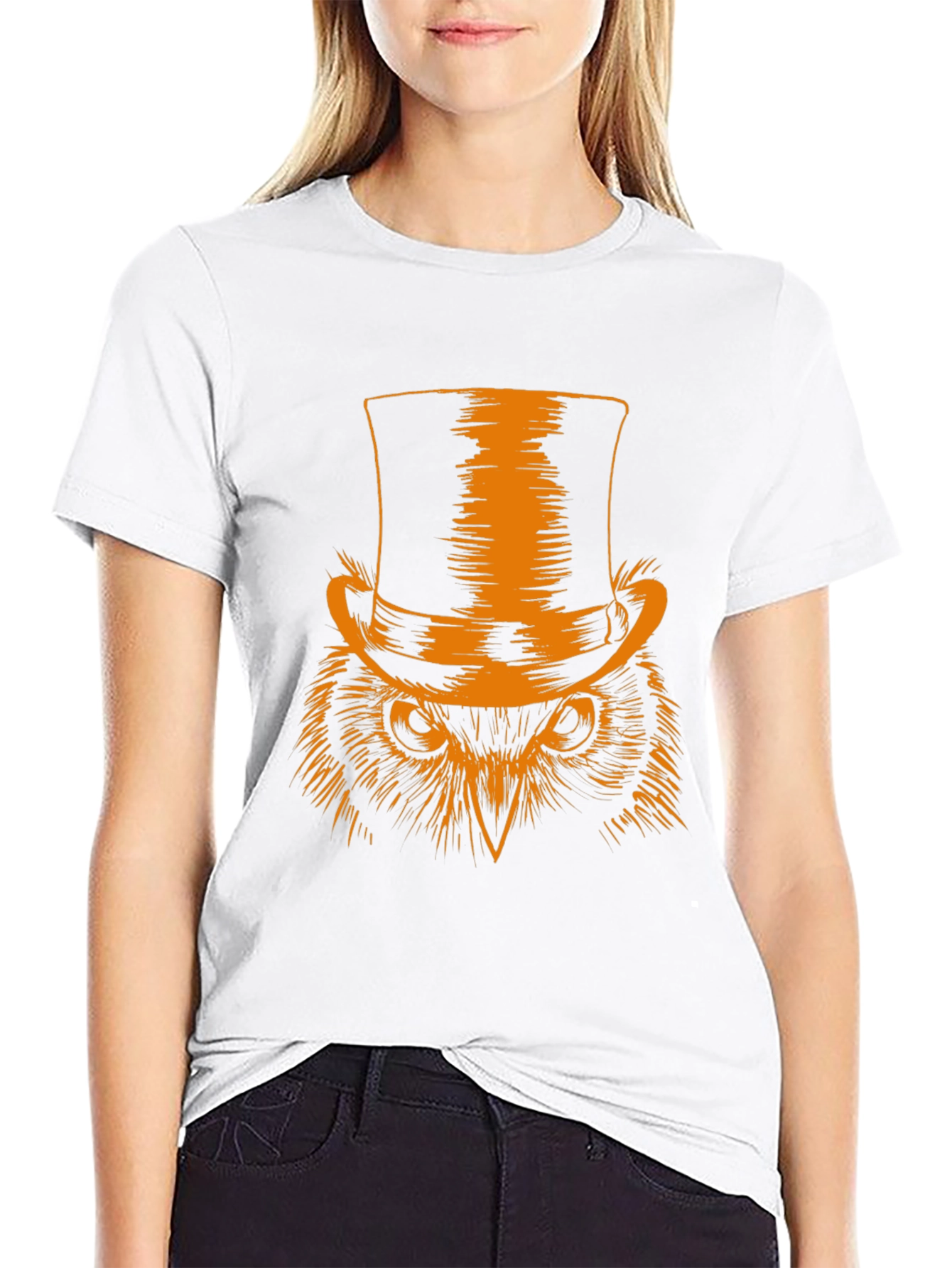 Top Hat Owl Graphic Tee - Mens Black T-Shirt