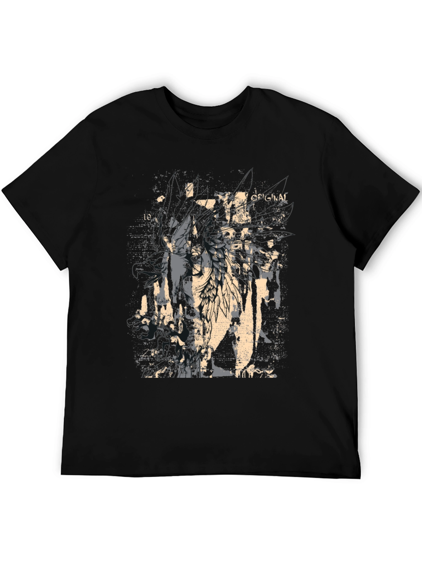 Grunge Graphic Print Black T-Shirt