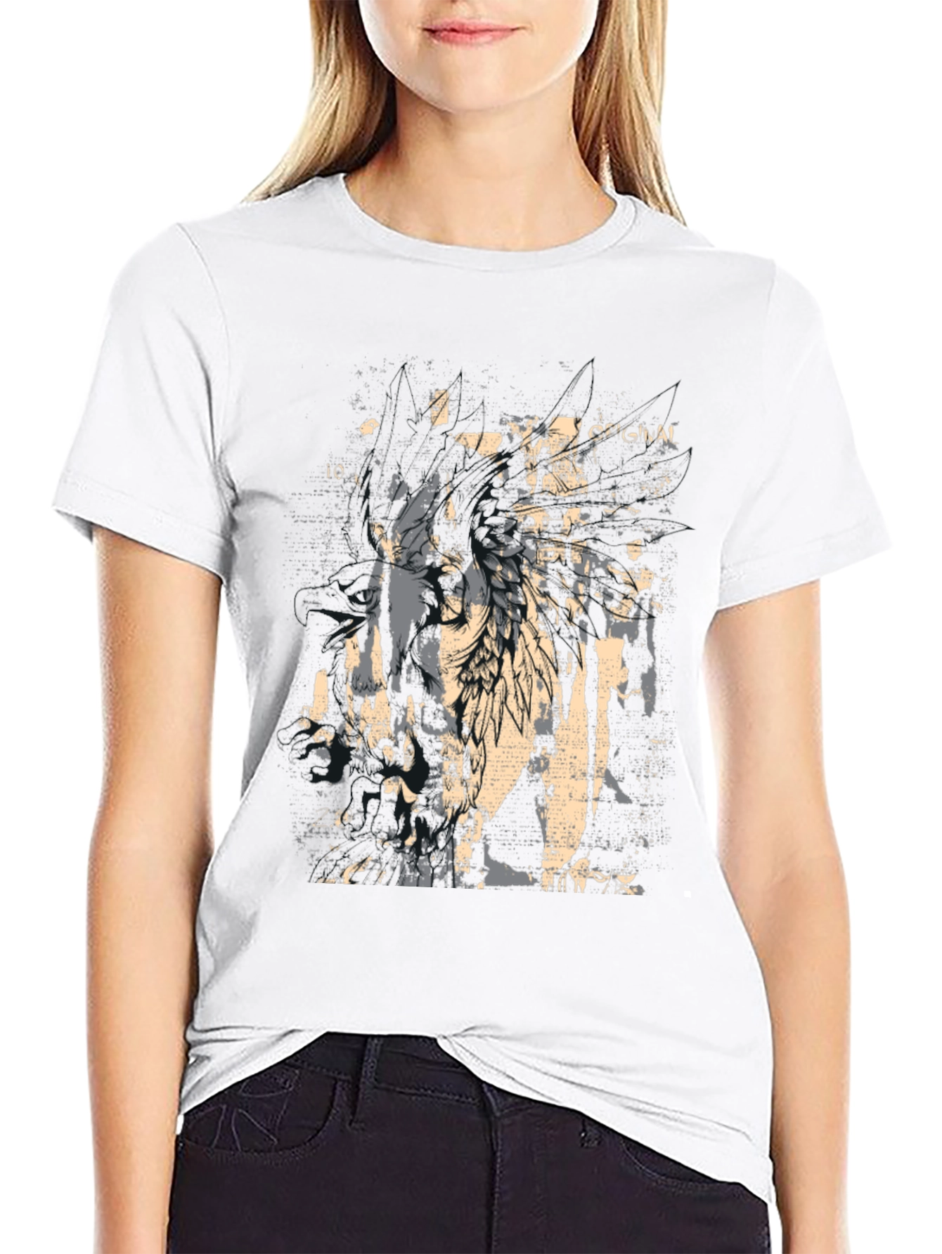 Grunge Graphic Print Black T-Shirt