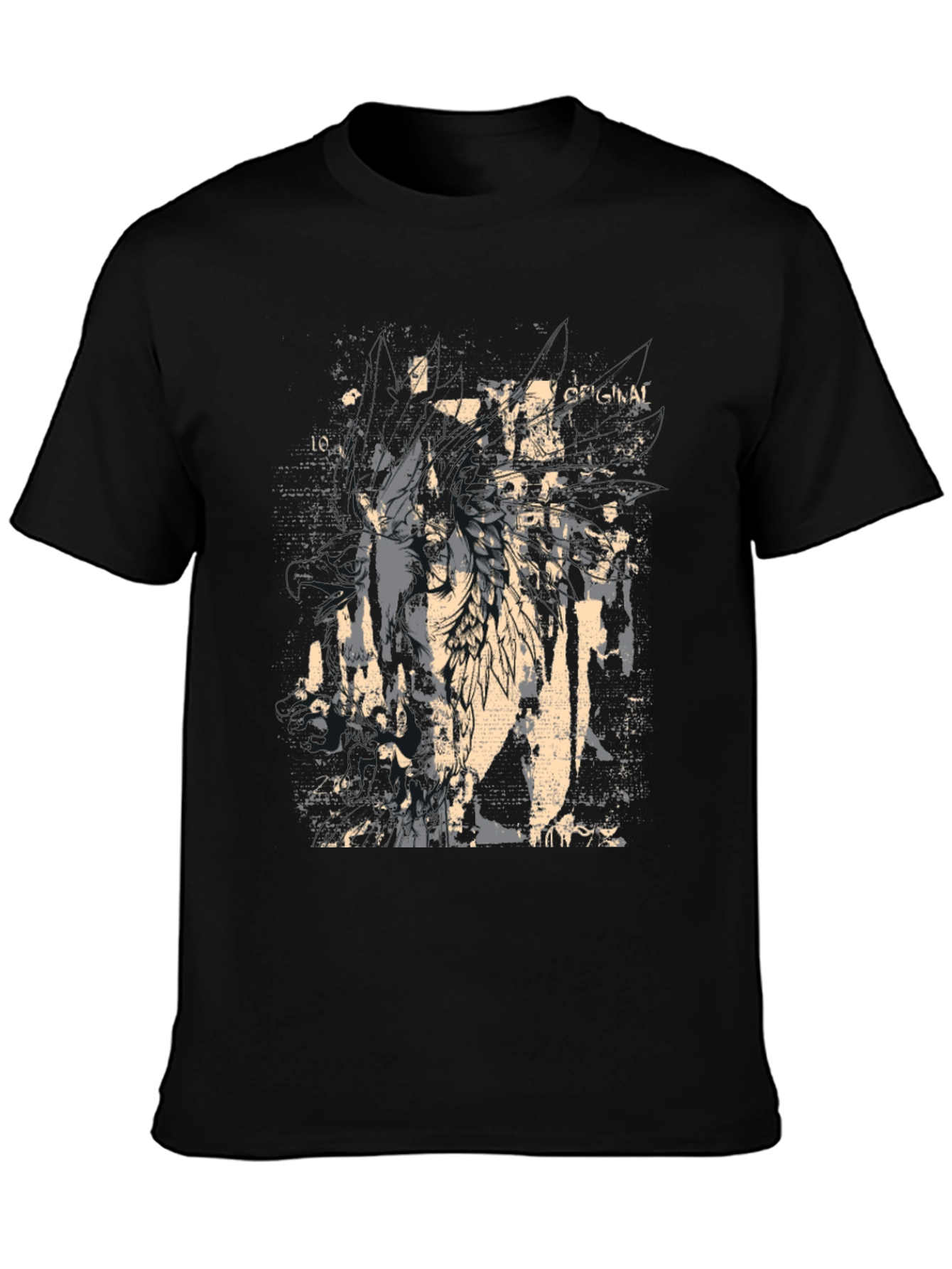 Grunge Graphic Print Black T-Shirt