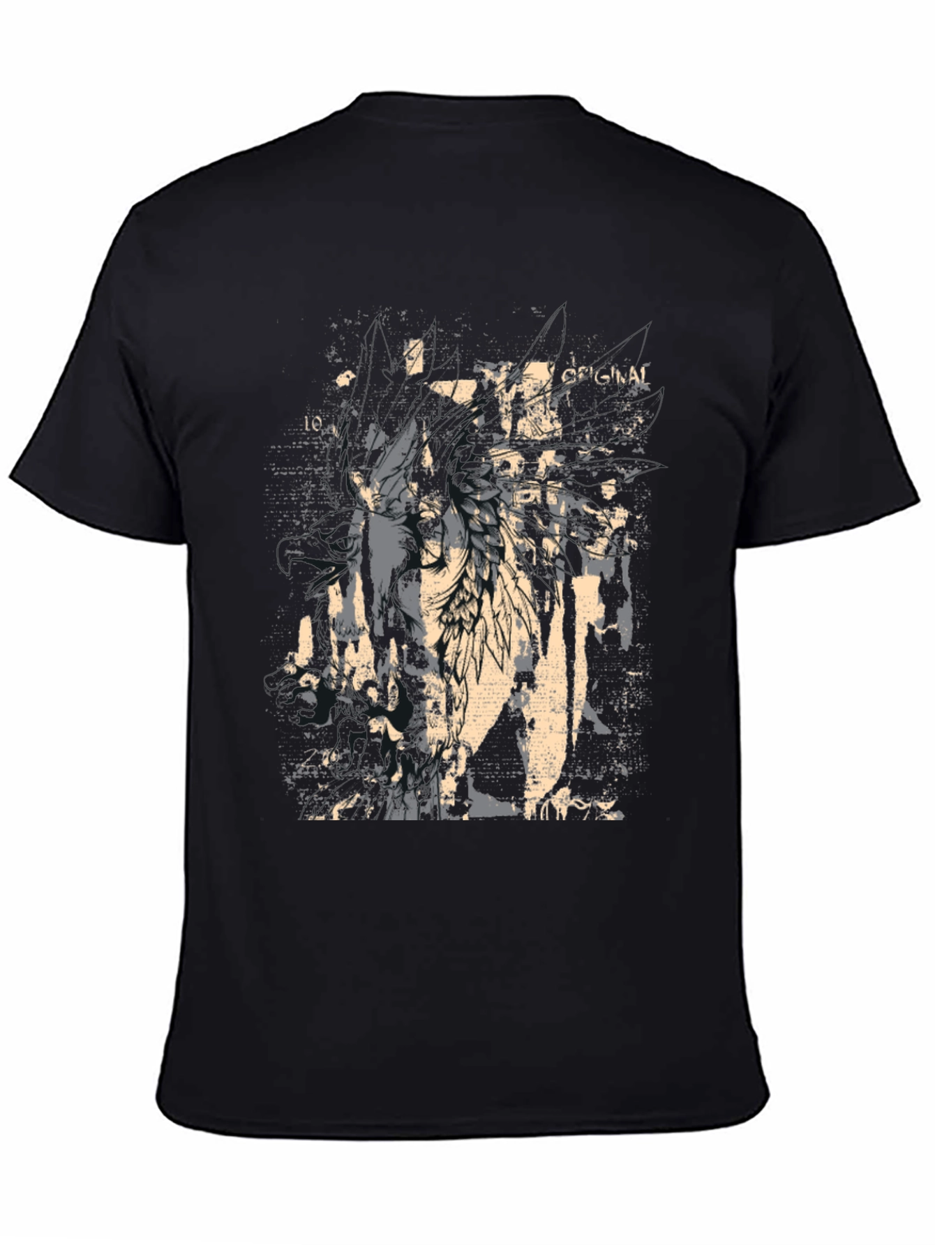 Grunge Graphic Print Black T-Shirt