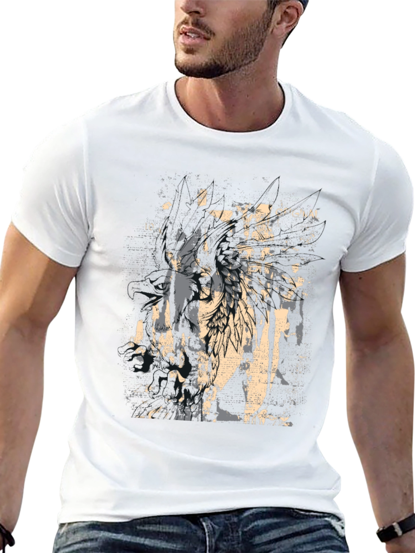 Grunge Graphic Print Black T-Shirt
