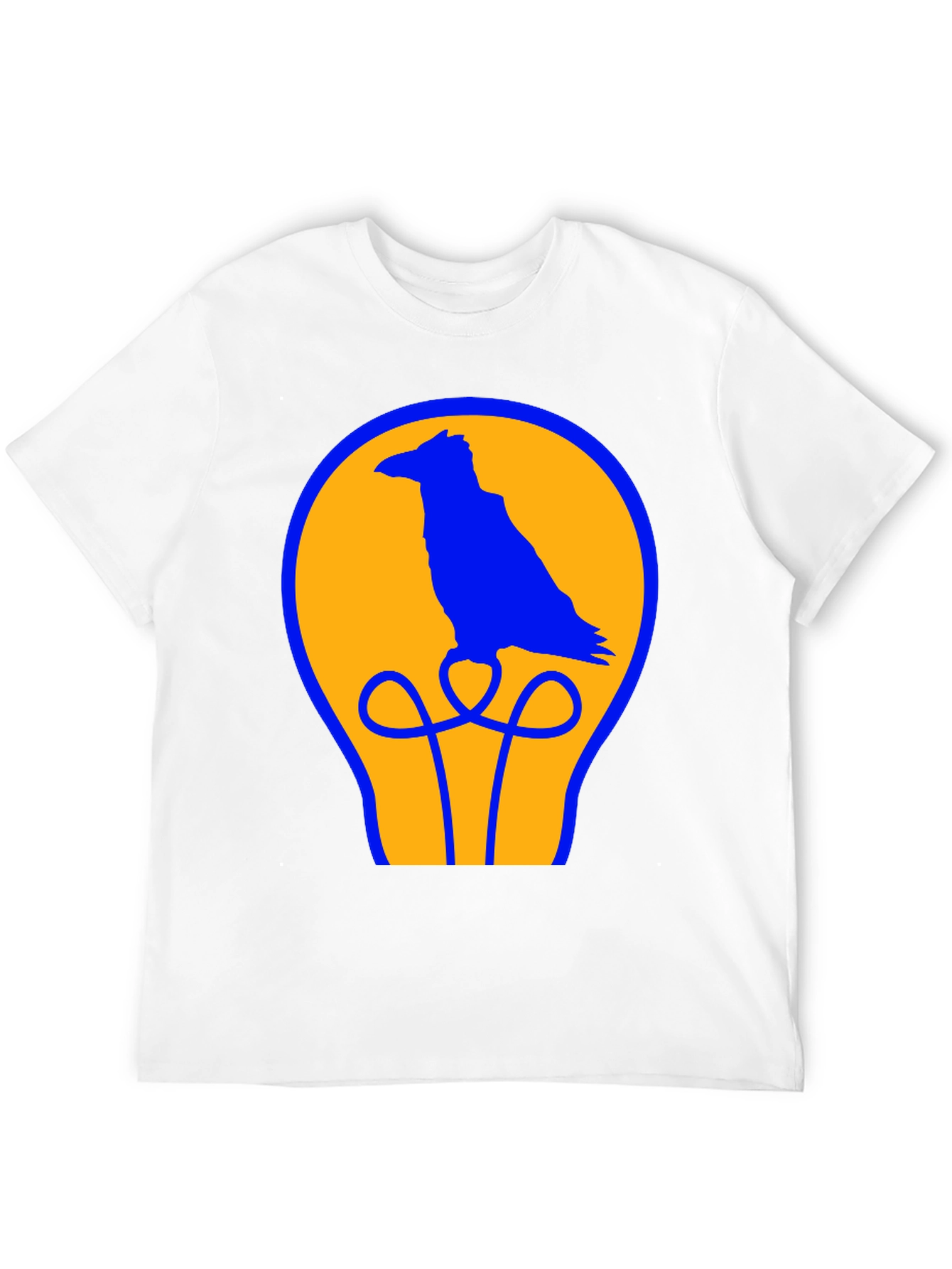 Raven Lightbulb Graphic T-Shirt - Cool Bird Design
