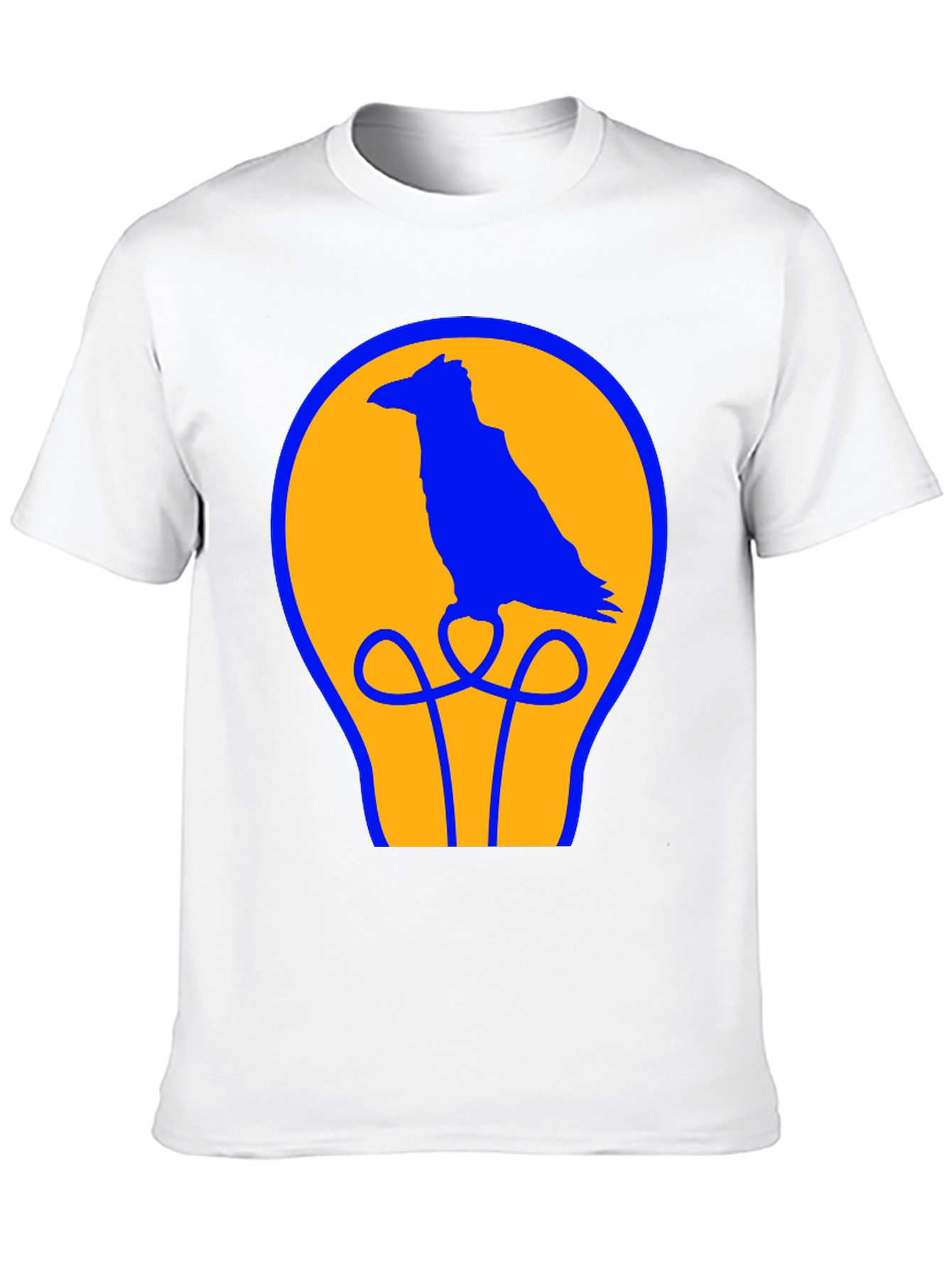 Raven Lightbulb Graphic T-Shirt - Cool Bird Design