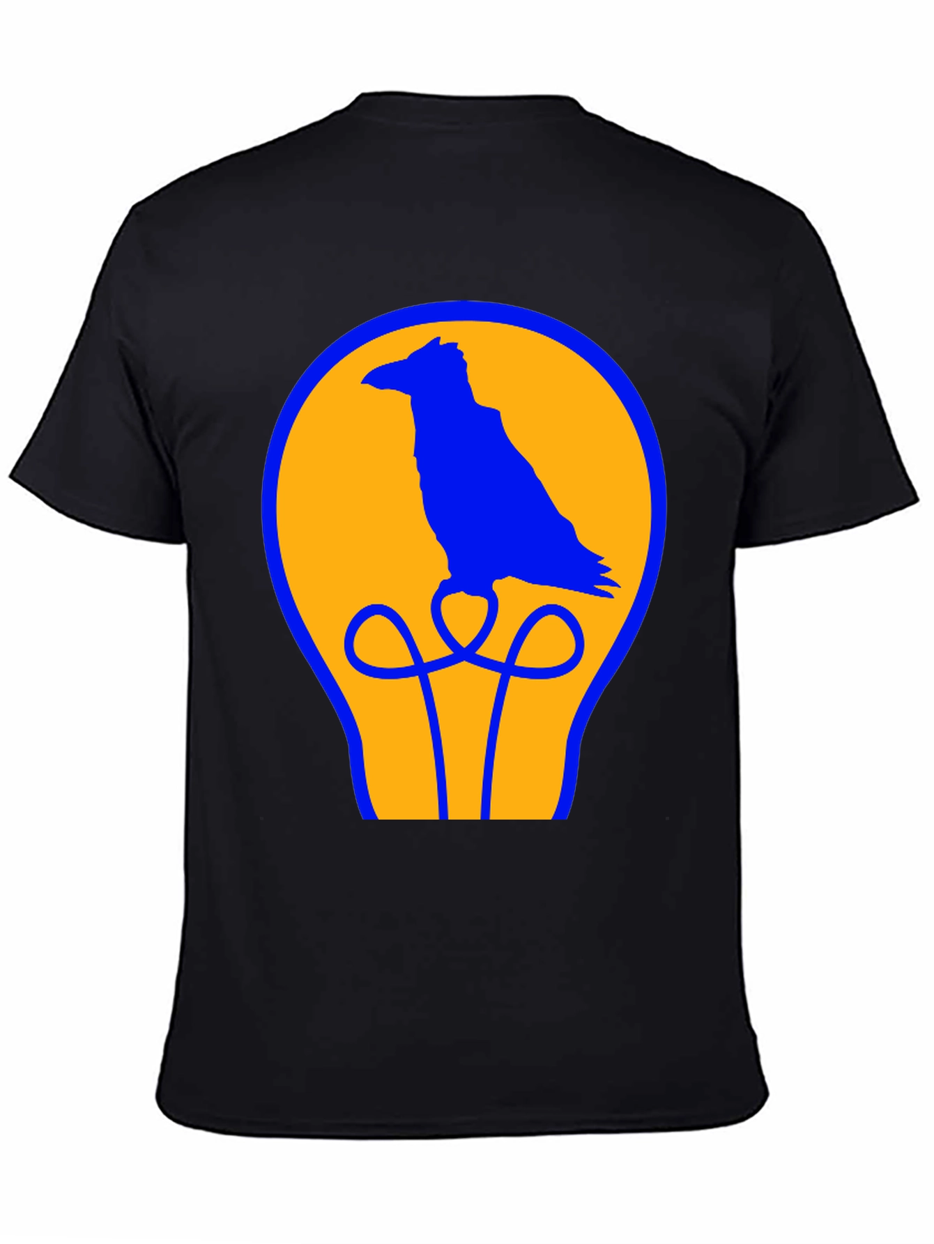 Raven Lightbulb Graphic T-Shirt - Cool Bird Design