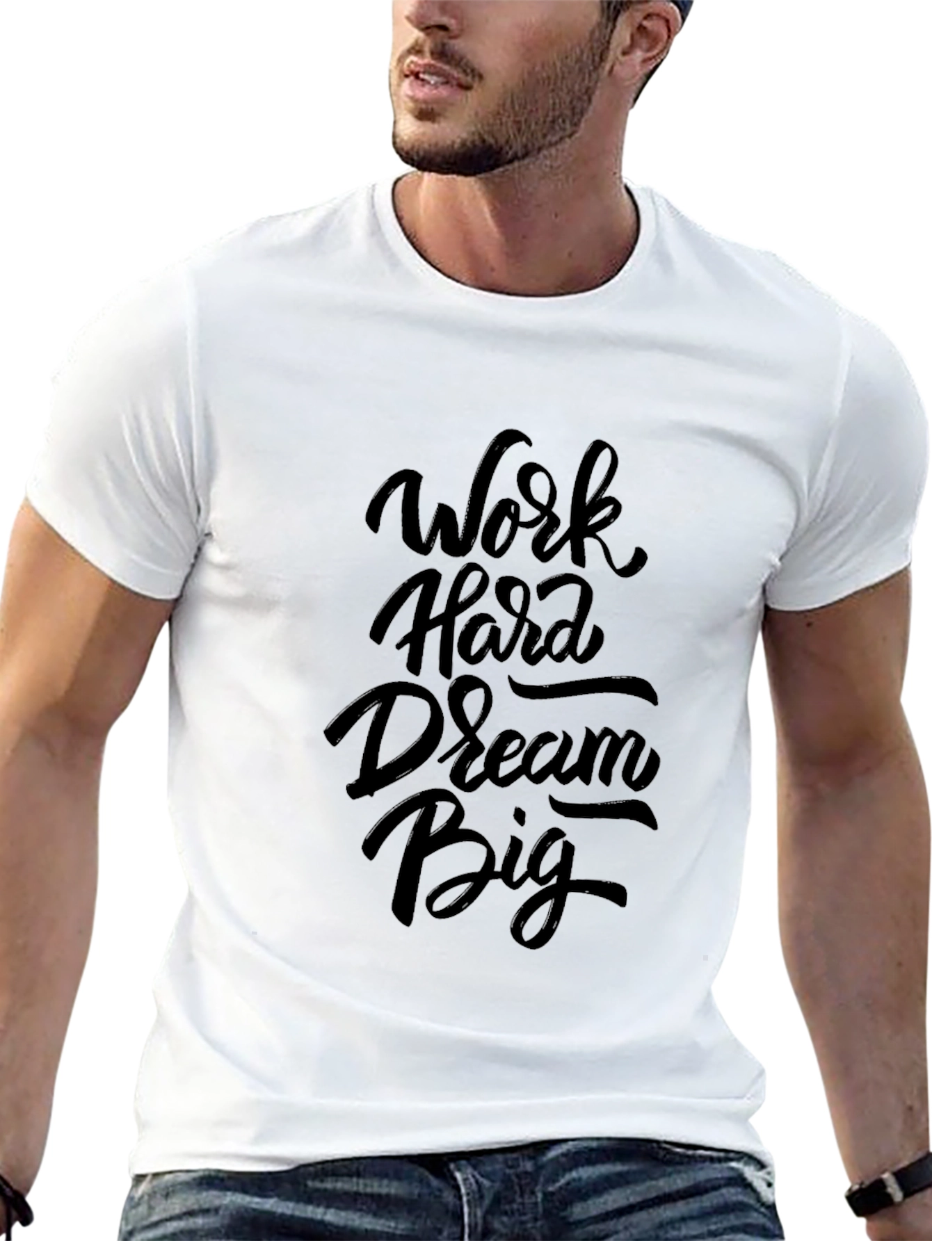 Work Hard Dream Big Black Graphic Tee