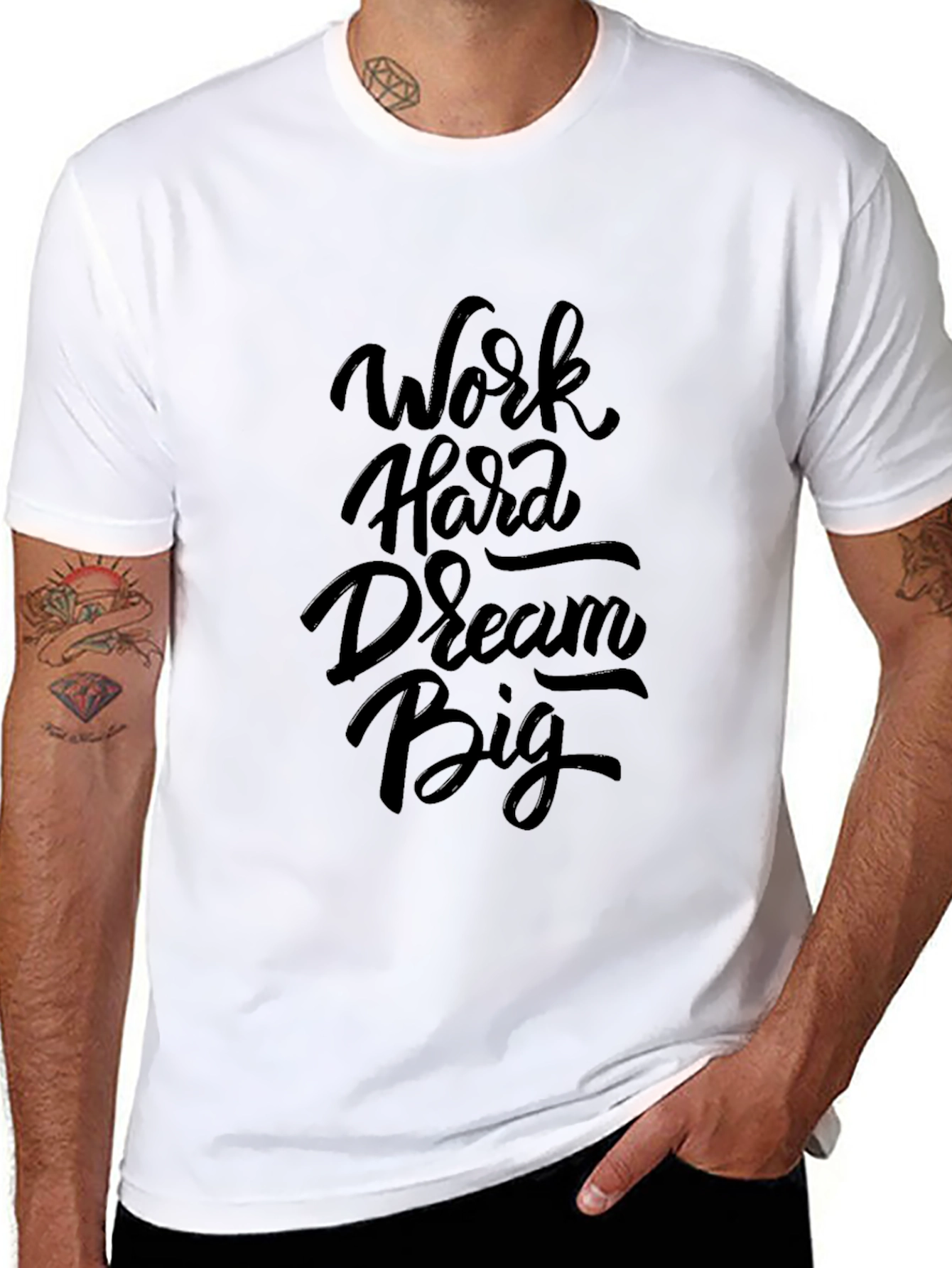 Work Hard Dream Big Black Graphic Tee