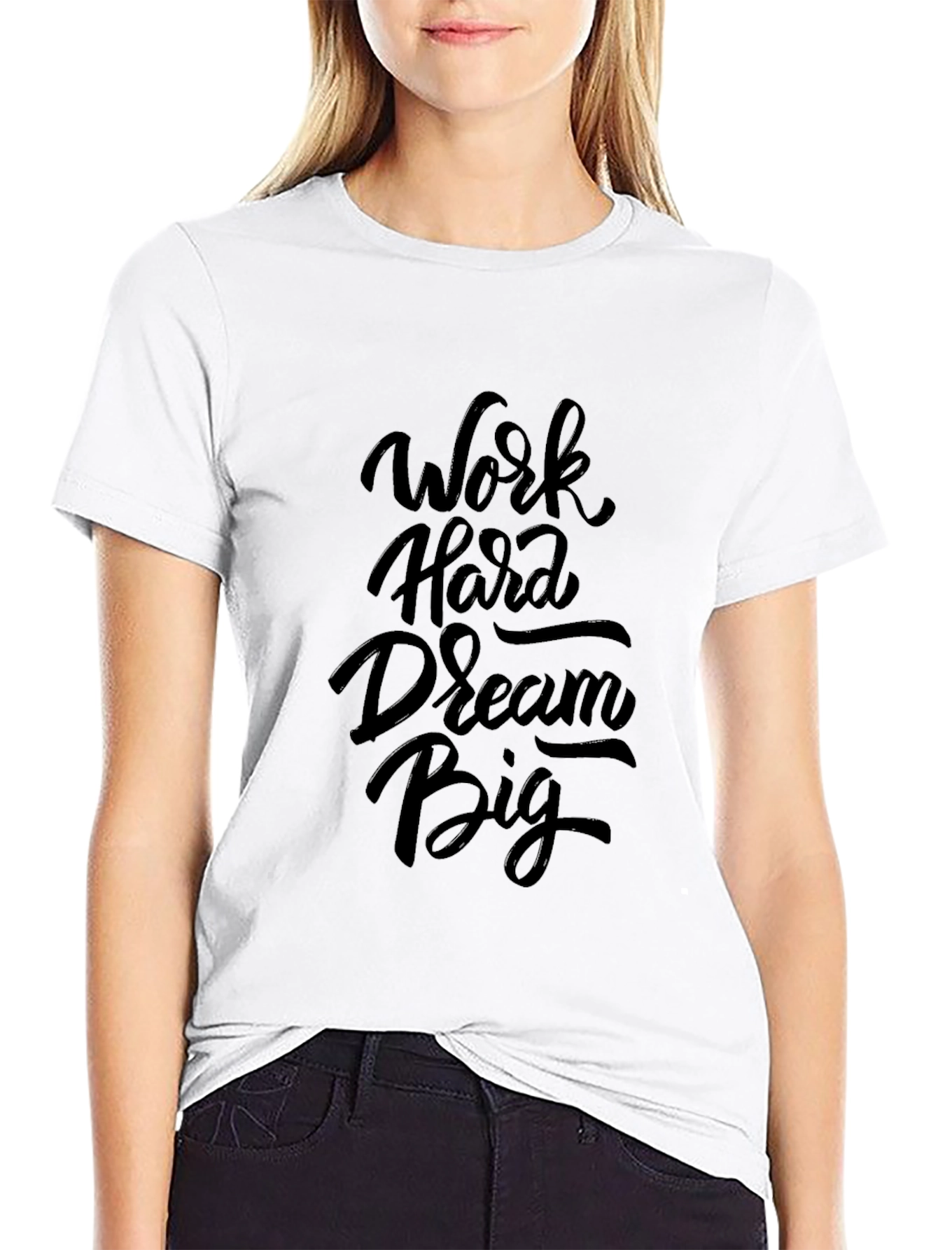 Work Hard Dream Big Black Graphic Tee