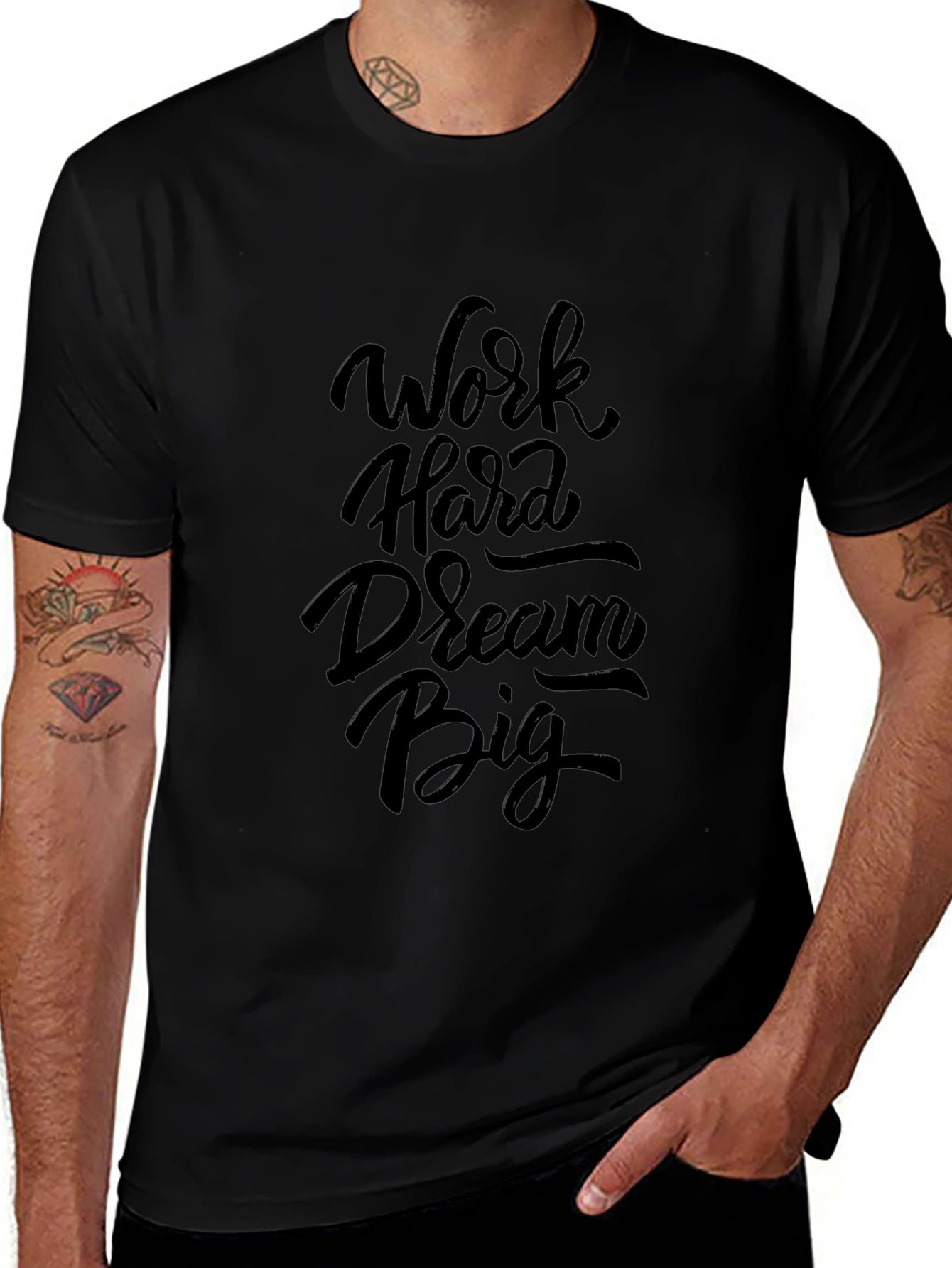 Work Hard Dream Big Black Graphic Tee