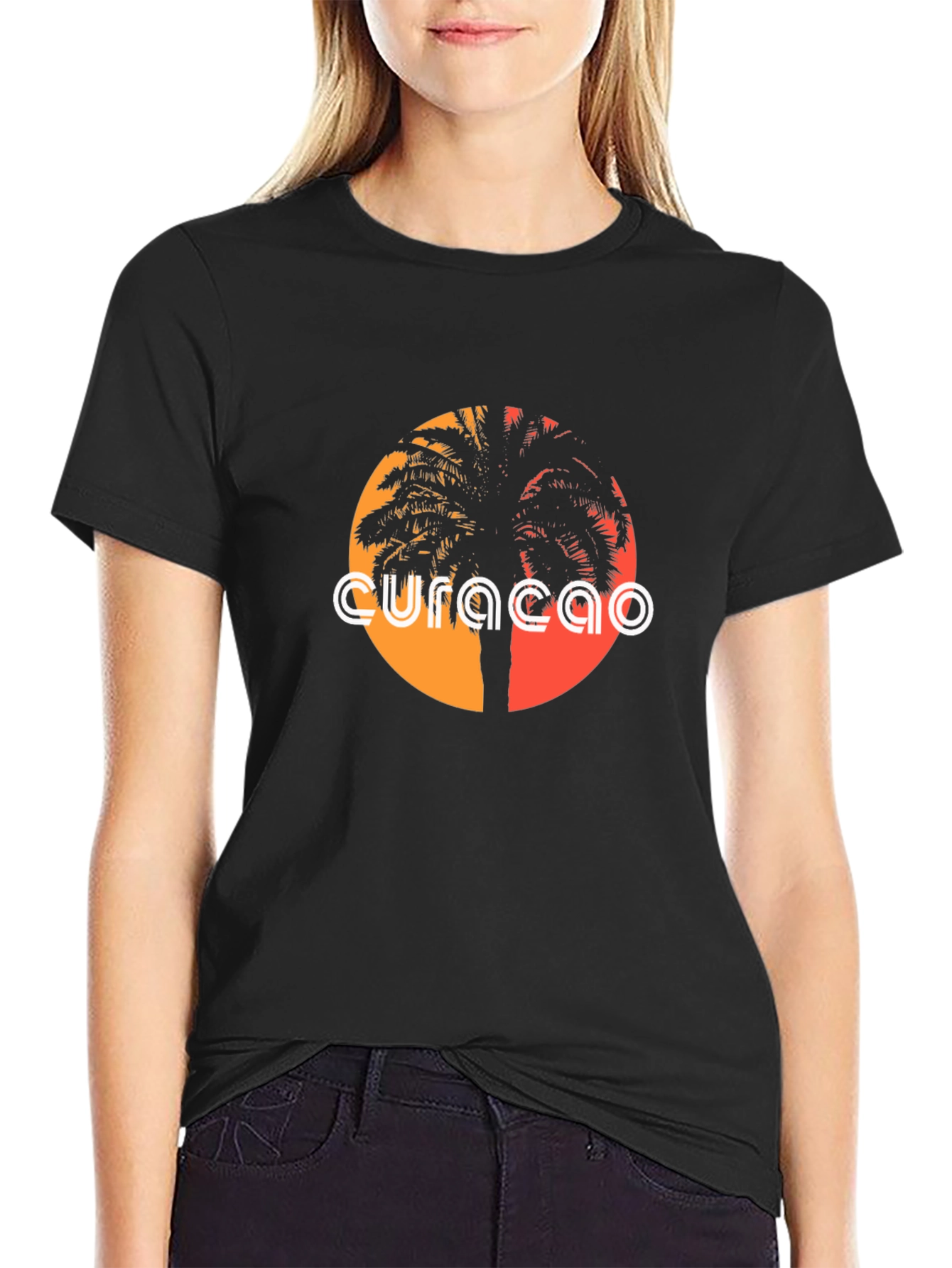 Curaçao Sunset Palm Tree T-Shirt