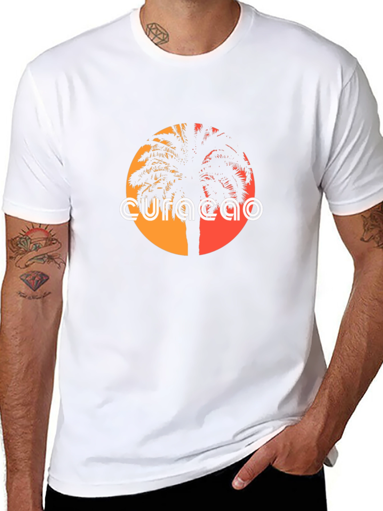 Curaçao Sunset Palm Tree T-Shirt