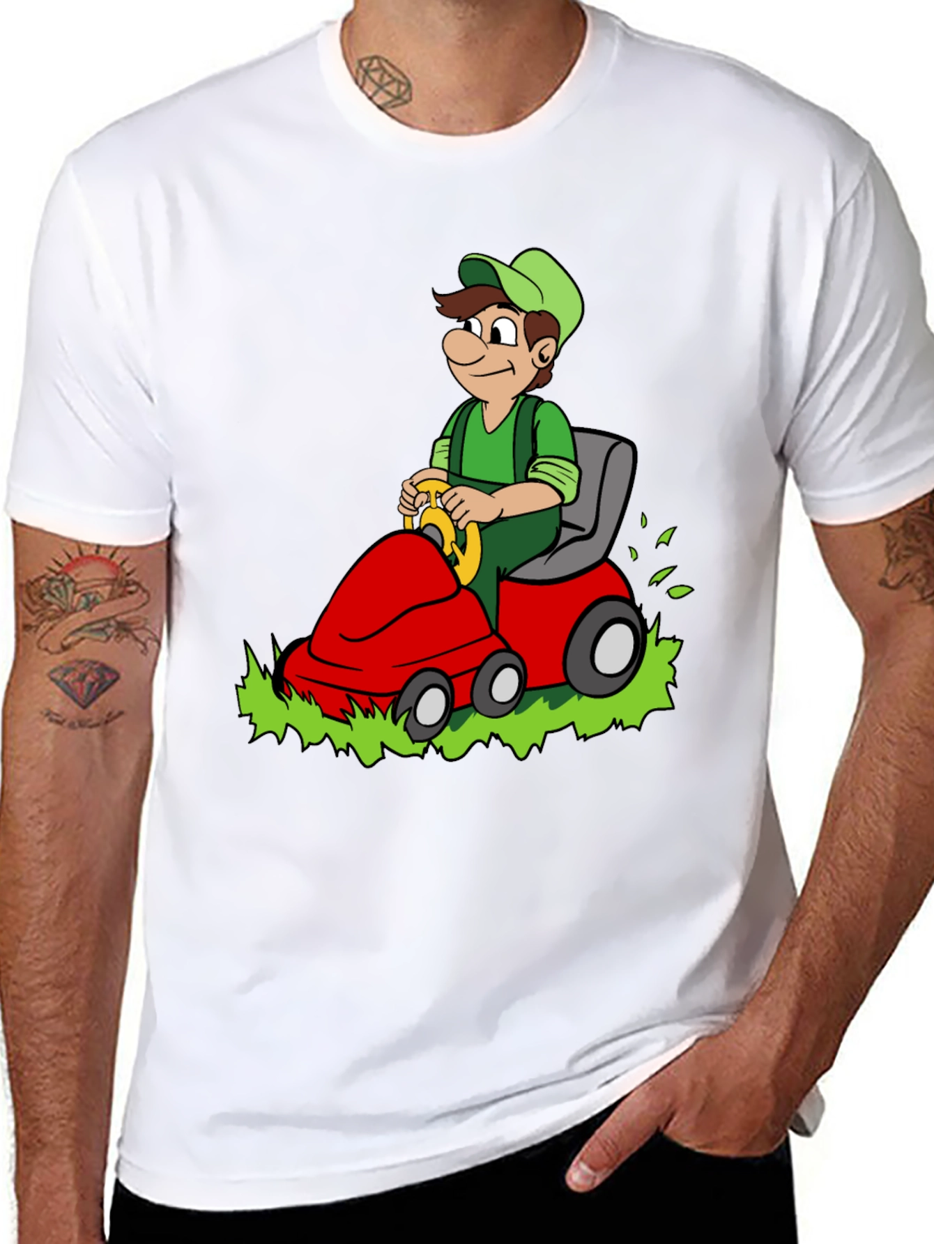 Luigi Riding Lawnmower Graphic T-Shirt