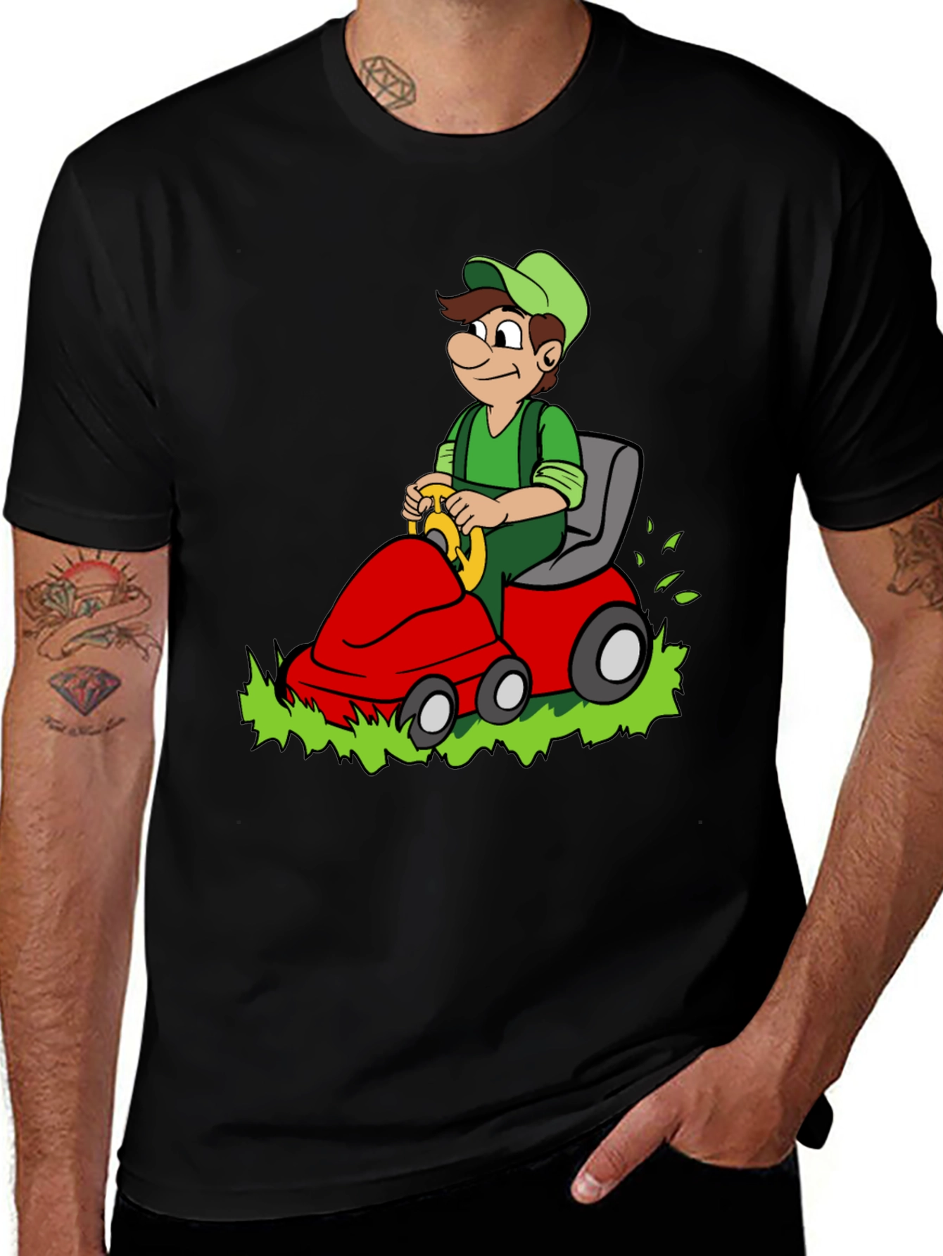 Luigi Riding Lawnmower Graphic T-Shirt