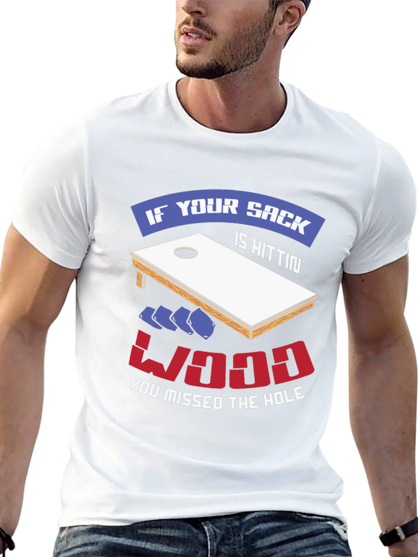 Cornhole Funny T-Shirt: Sack Hittin Wood