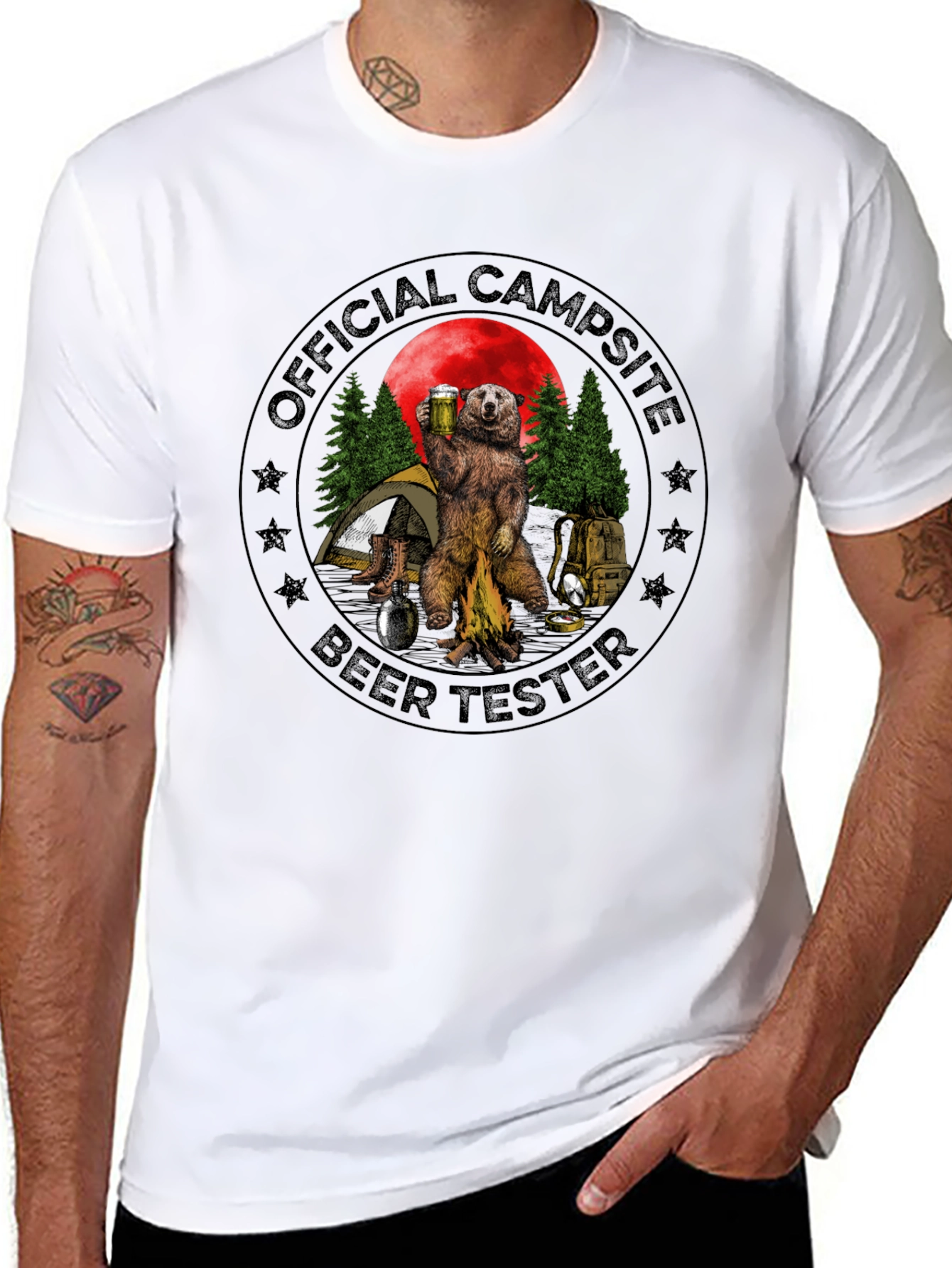 Official Campsite Beer Tester Black T-Shirt