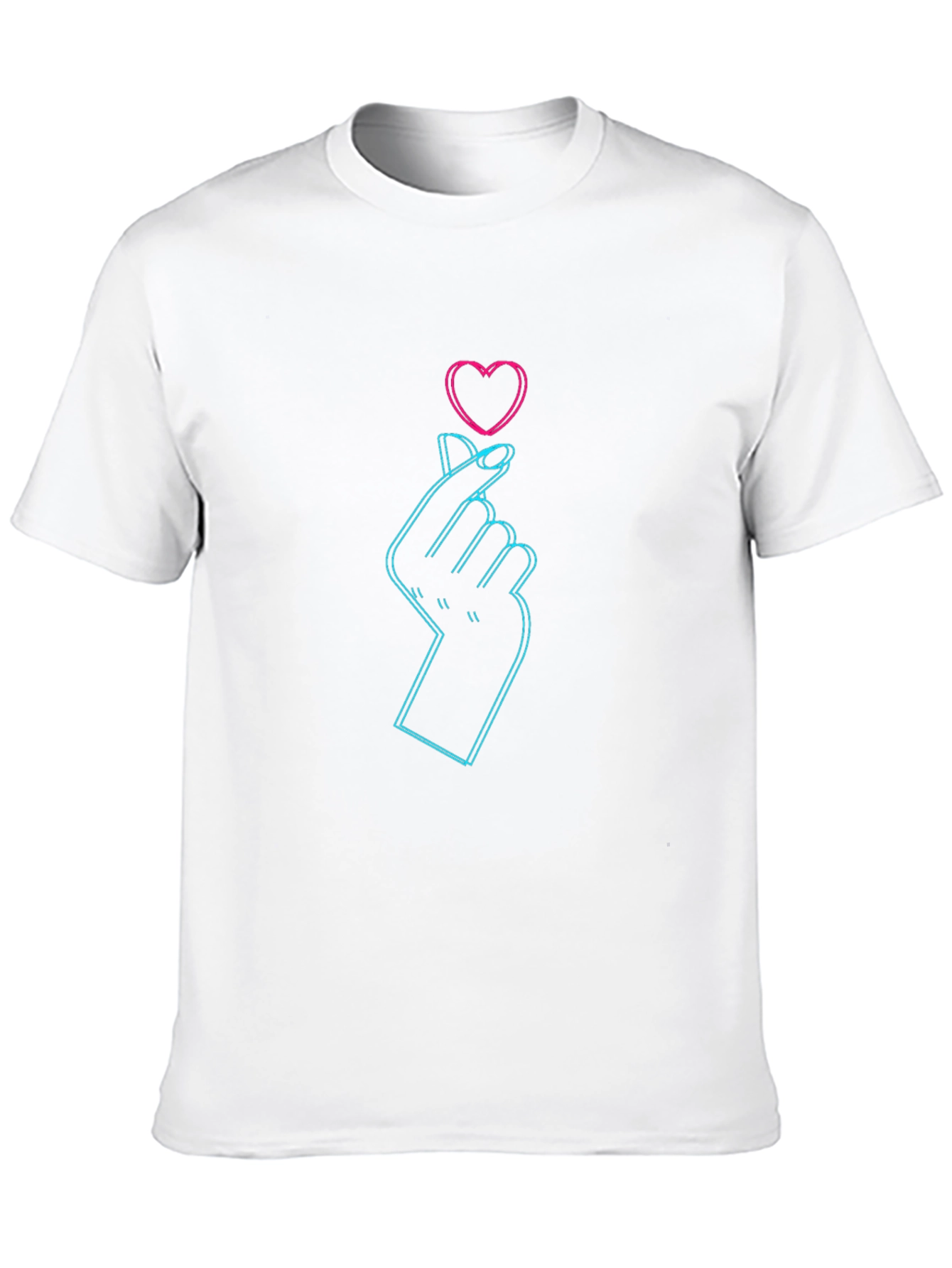 Neon Heart Finger Gesture Graphic Tee