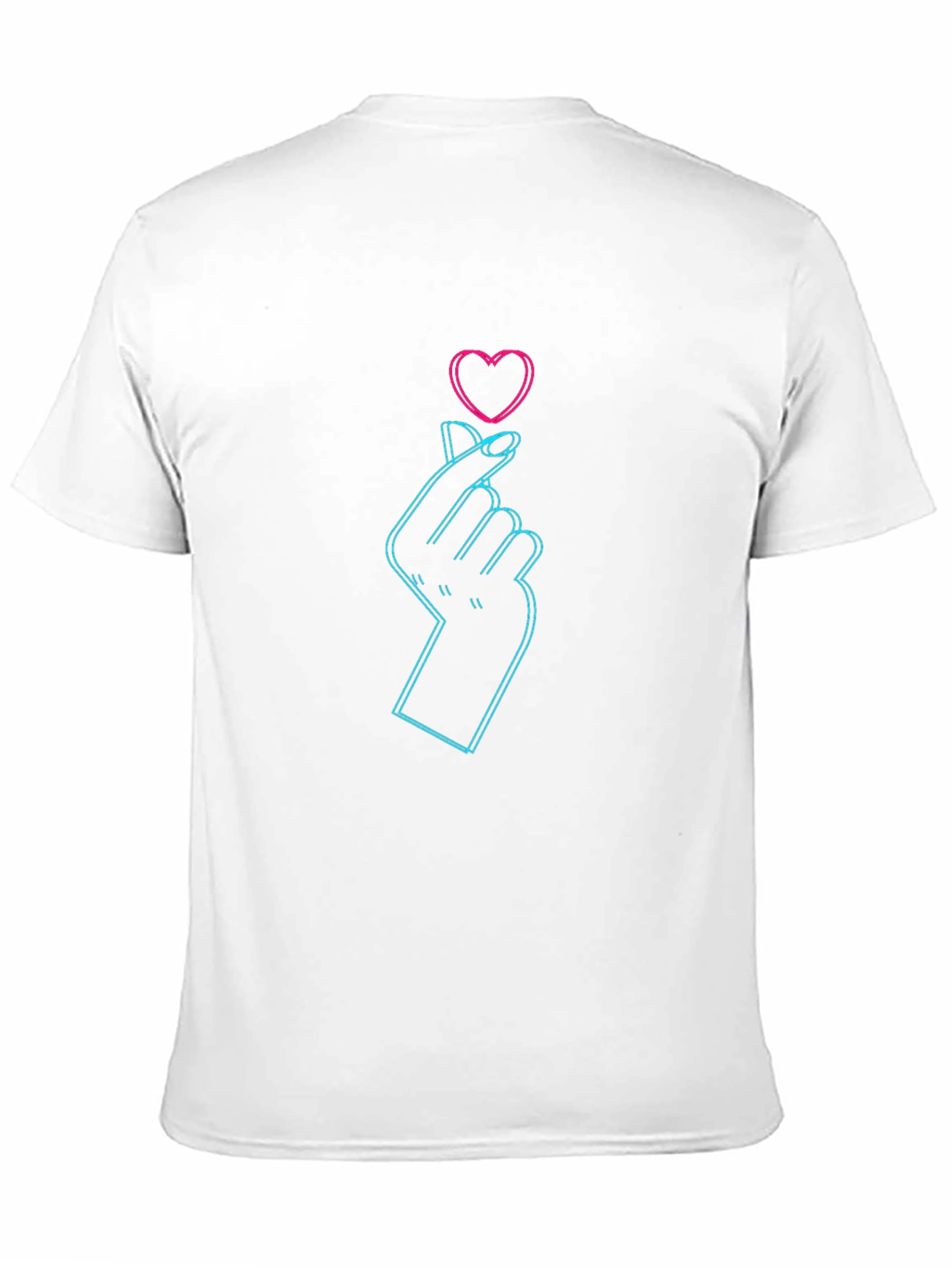 Neon Heart Finger Gesture Graphic Tee