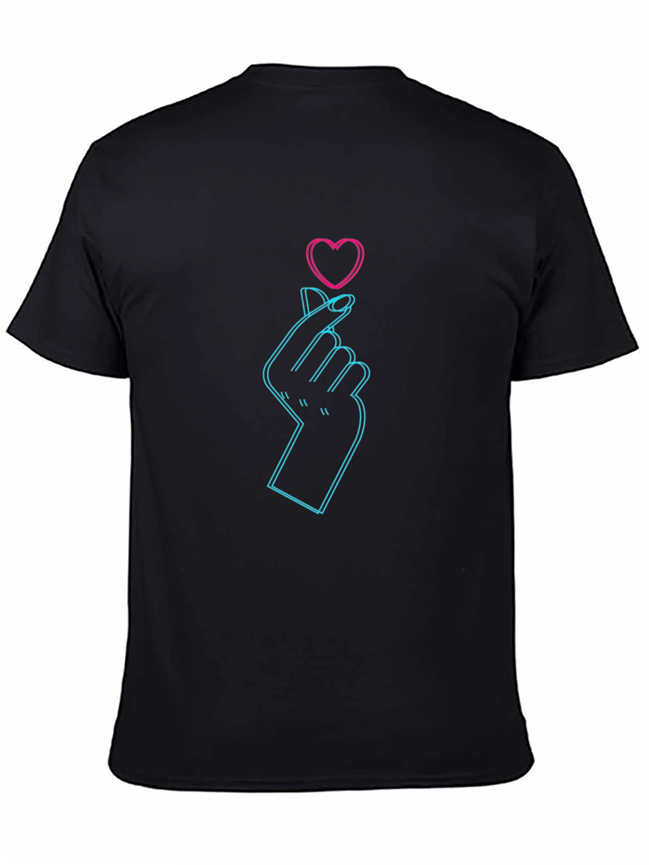 Neon Heart Finger Gesture Graphic Tee