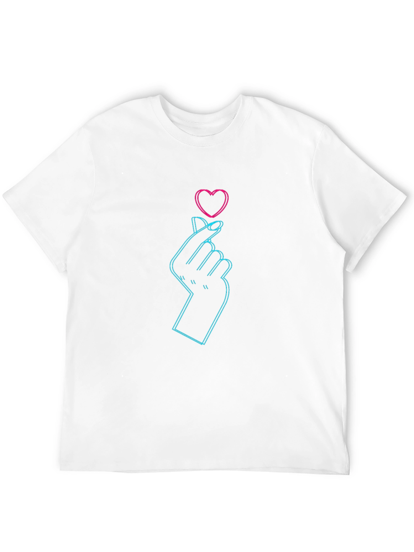 Neon Heart Finger Gesture Graphic Tee