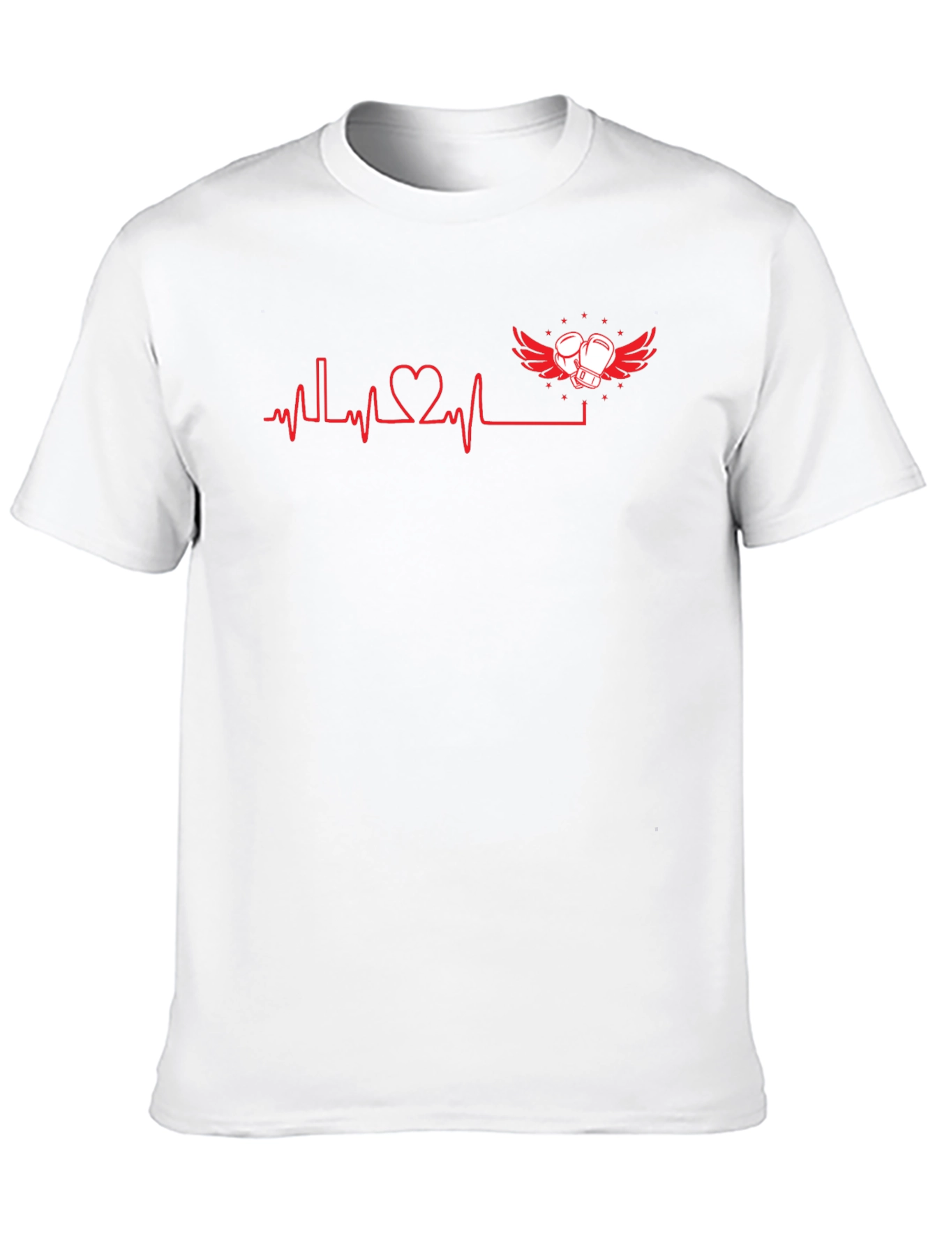 Heartbeat Boxing Gloves Graphic Tee - Black