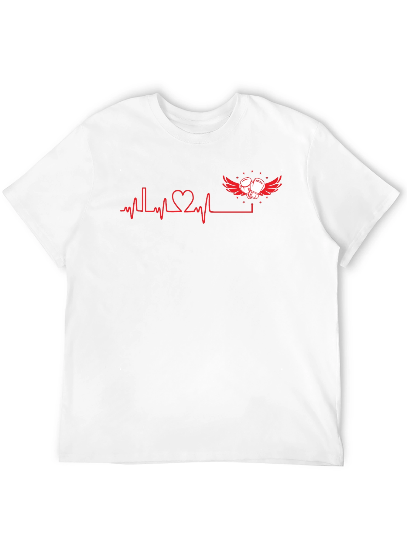 Heartbeat Boxing Gloves Graphic Tee - Black