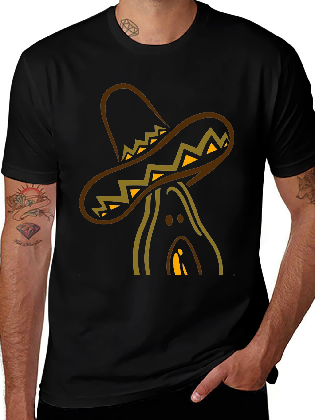 Sombrero Man Black T-Shirt