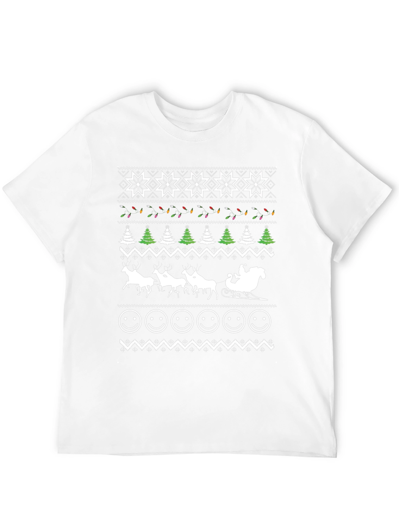 Festive Santa Sleigh Ugly Christmas T-Shirt