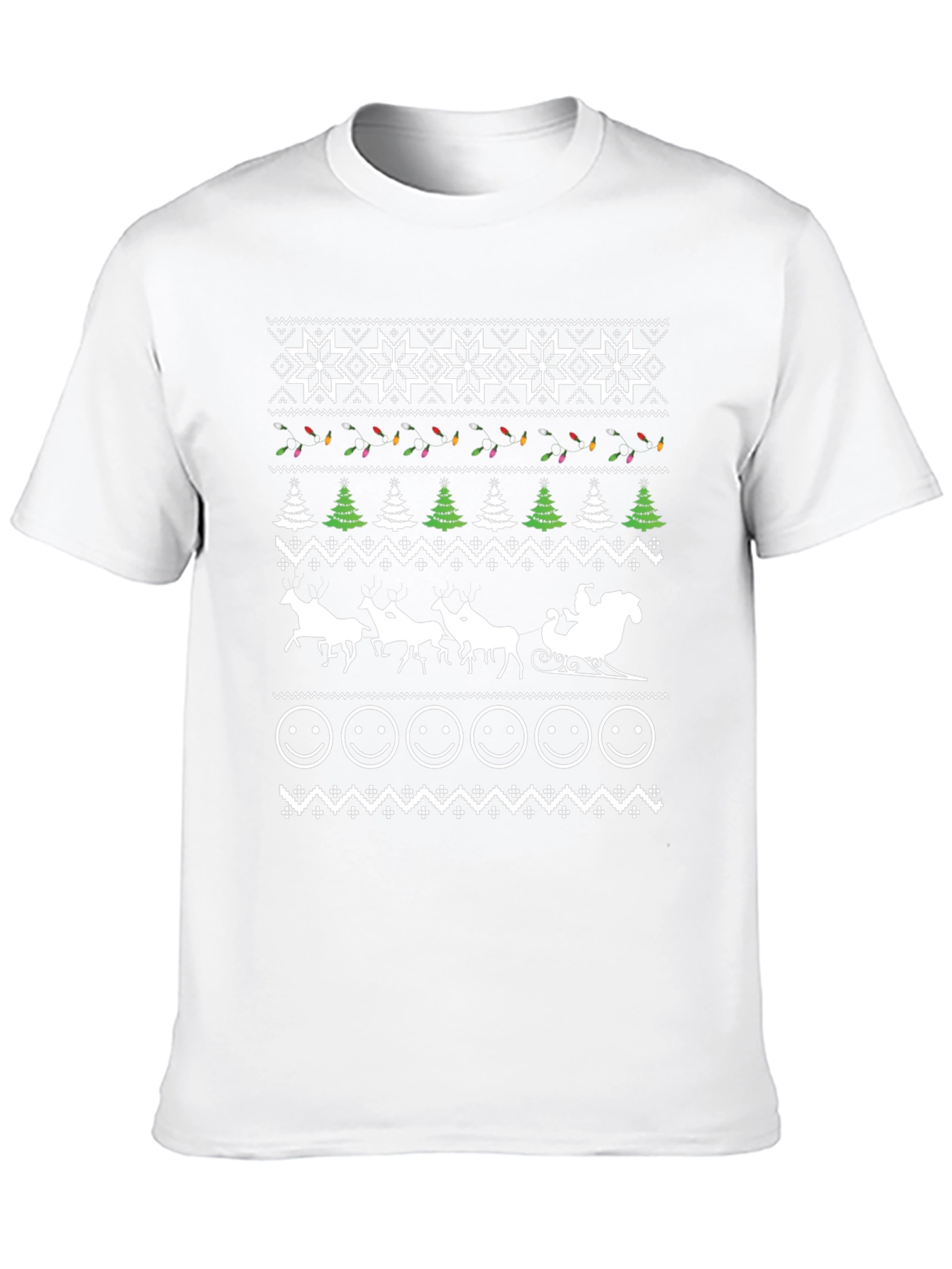 Festive Santa Sleigh Ugly Christmas T-Shirt