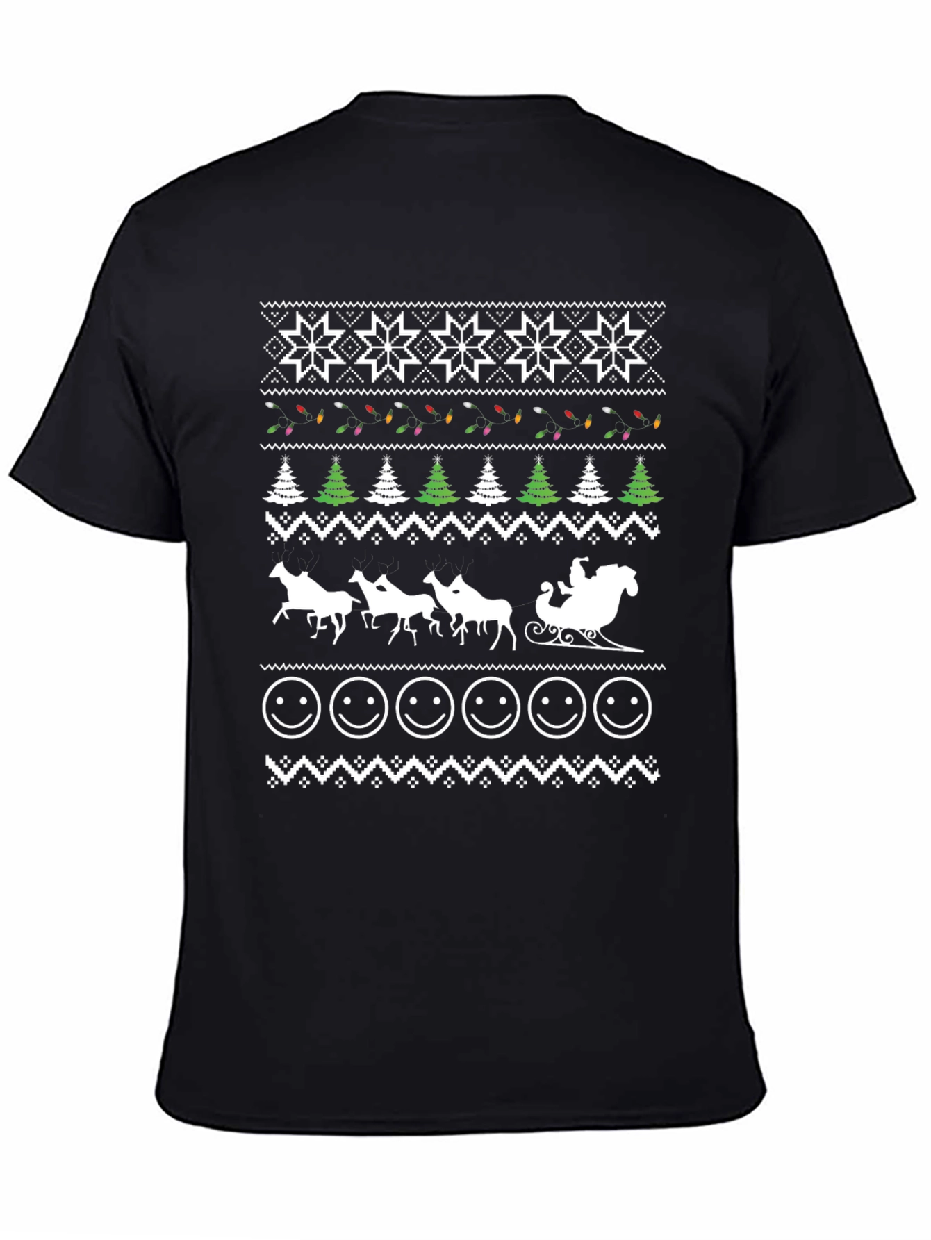 Festive Santa Sleigh Ugly Christmas T-Shirt