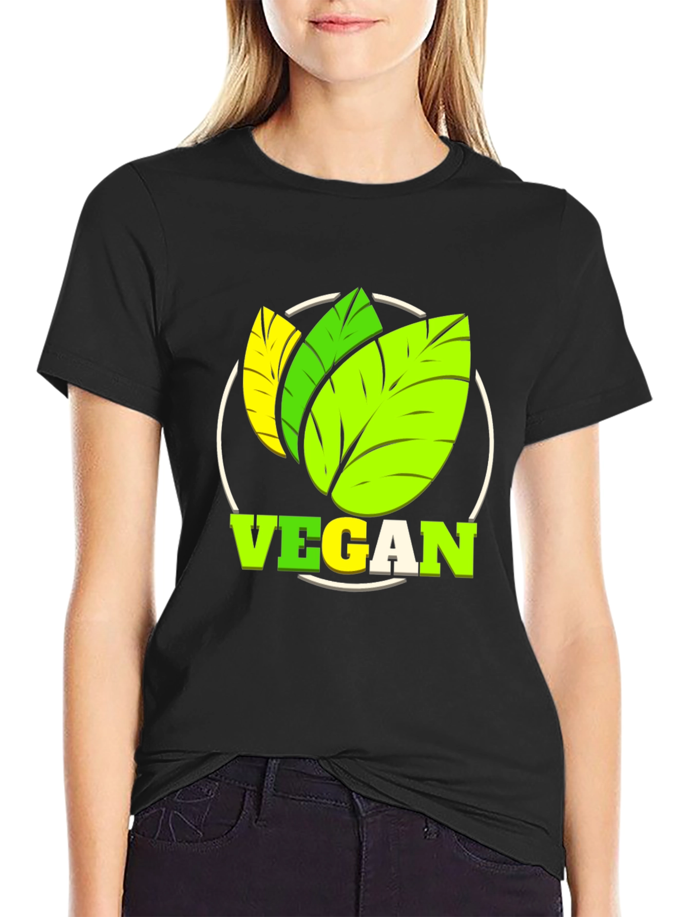 Vegan T-Shirt: Leaf Design for Plant-Based Lifestyle