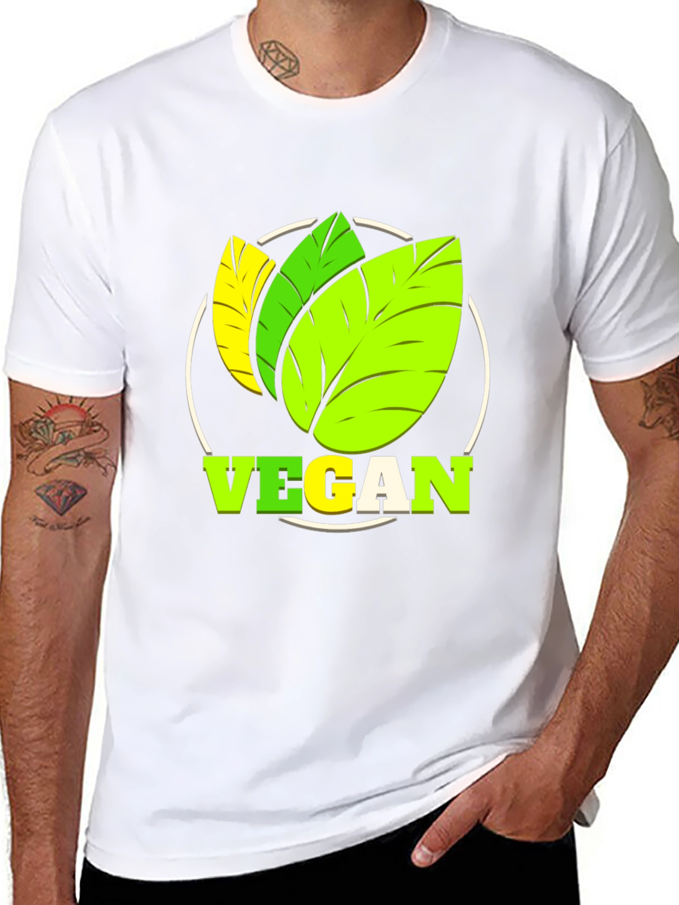 Vegan T-Shirt: Leaf Design for Plant-Based Lifestyle