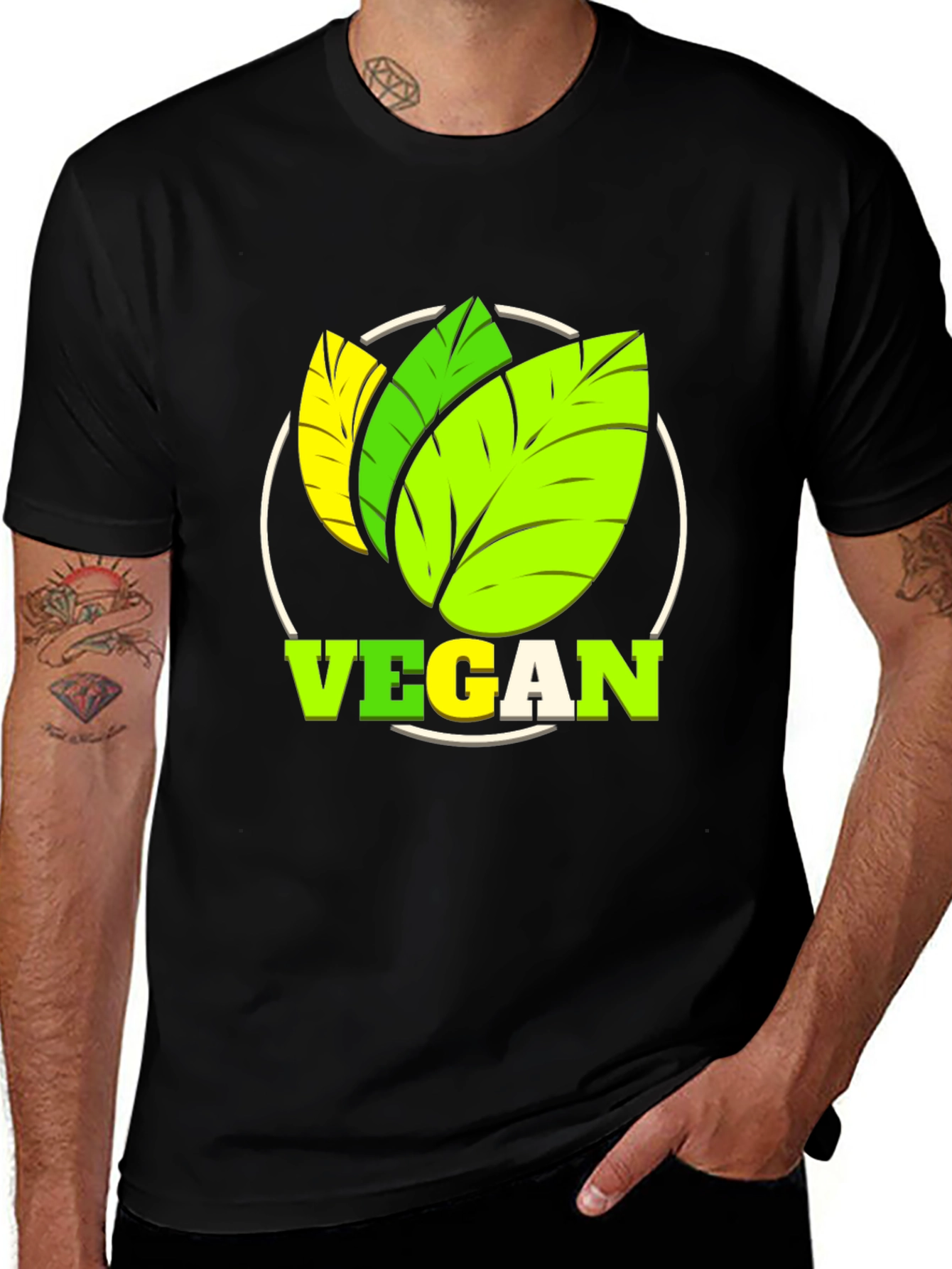 Vegan T-Shirt: Leaf Design for Plant-Based Lifestyle
