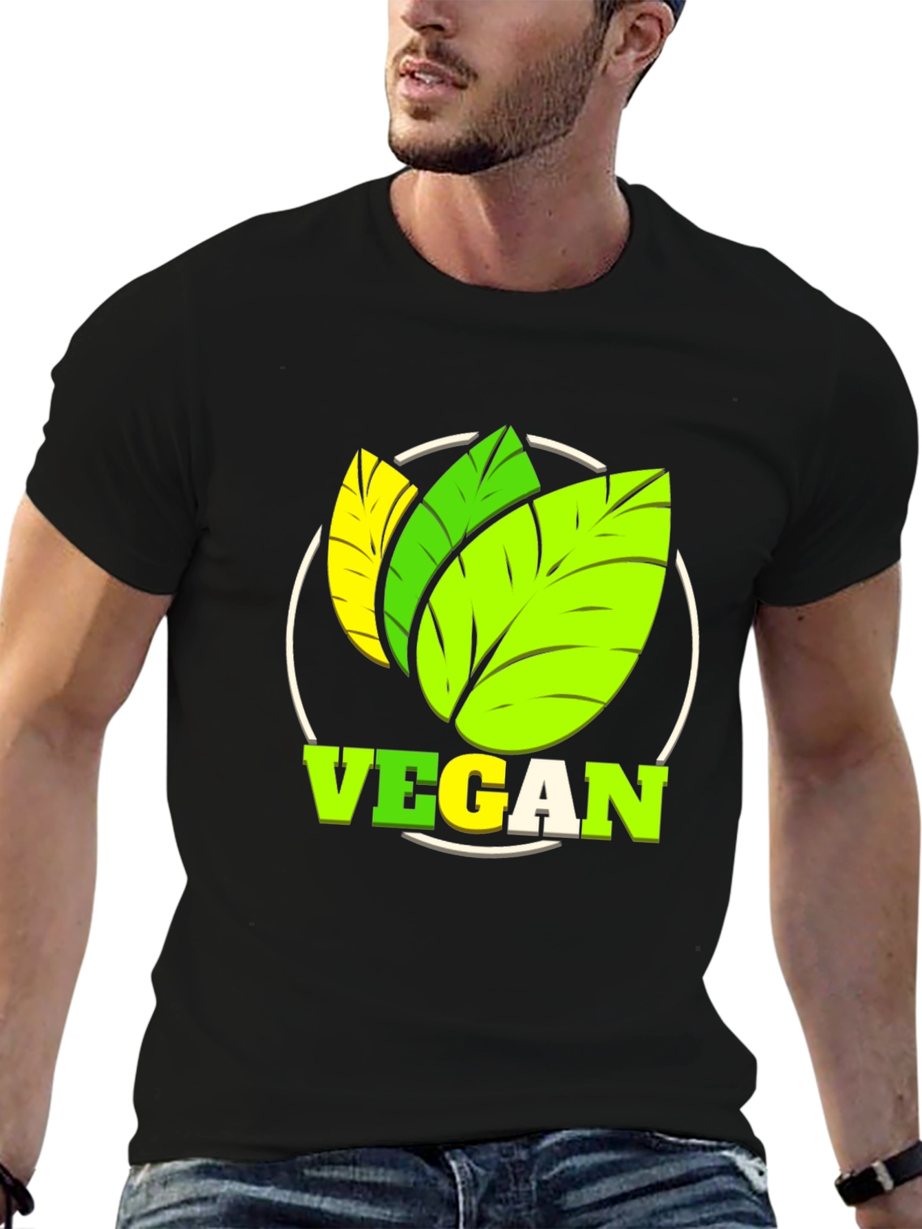 Vegan T-Shirt: Leaf Design for Plant-Based Lifestyle